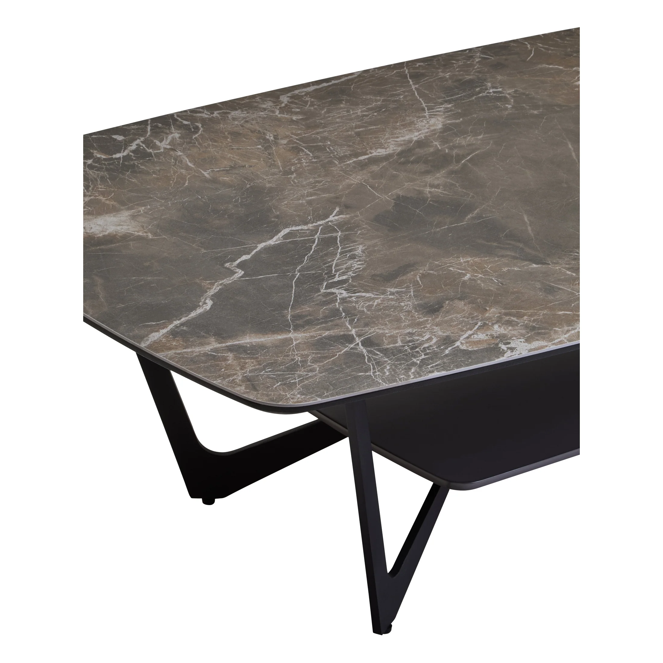 Impero Grey Ceramic Marble Effect Coffee Table - Image 8