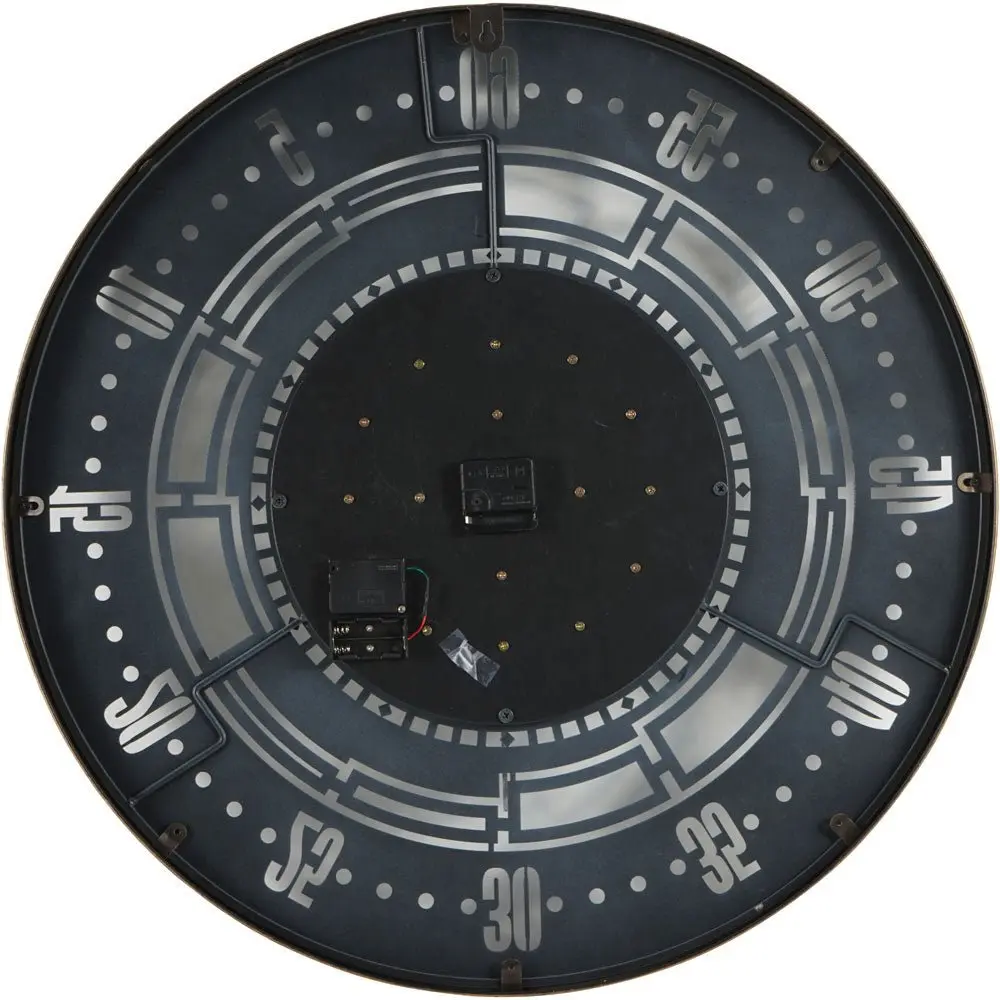 Industrial Round Gold and Grey Wall Clock - Image 4