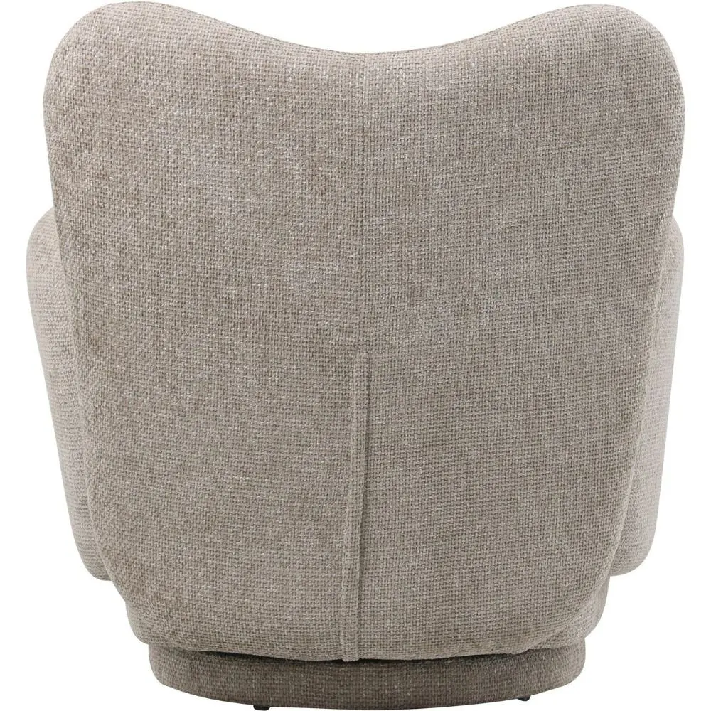 Kason Upholstered Swivel Chair in Mink – Modern Fabric Accent Chair - Image 3