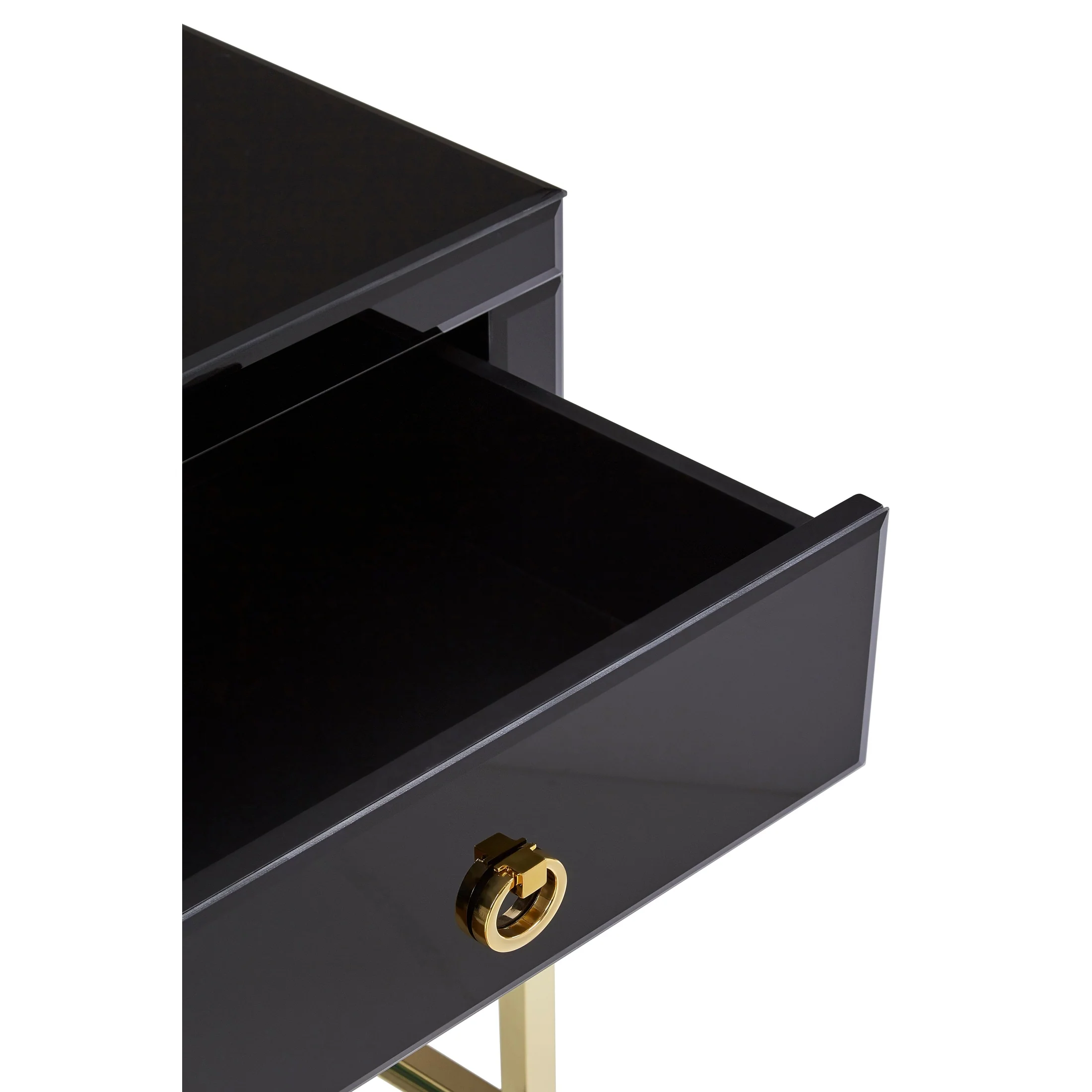 Kenswick Townhouse Black 2 Drawer Side Table - Image 7