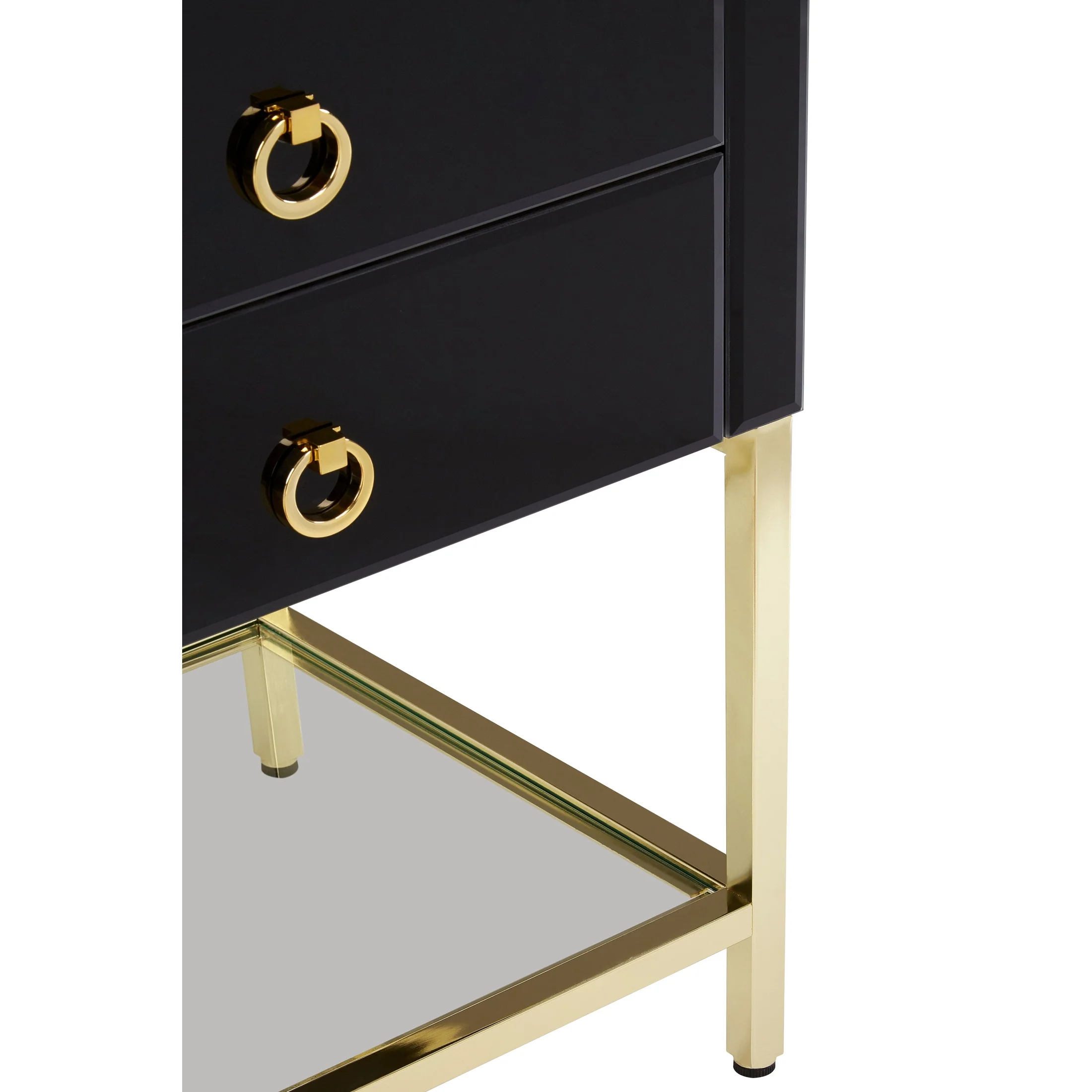 Kenswick Townhouse Black 2 Drawer Side Table - Image 8