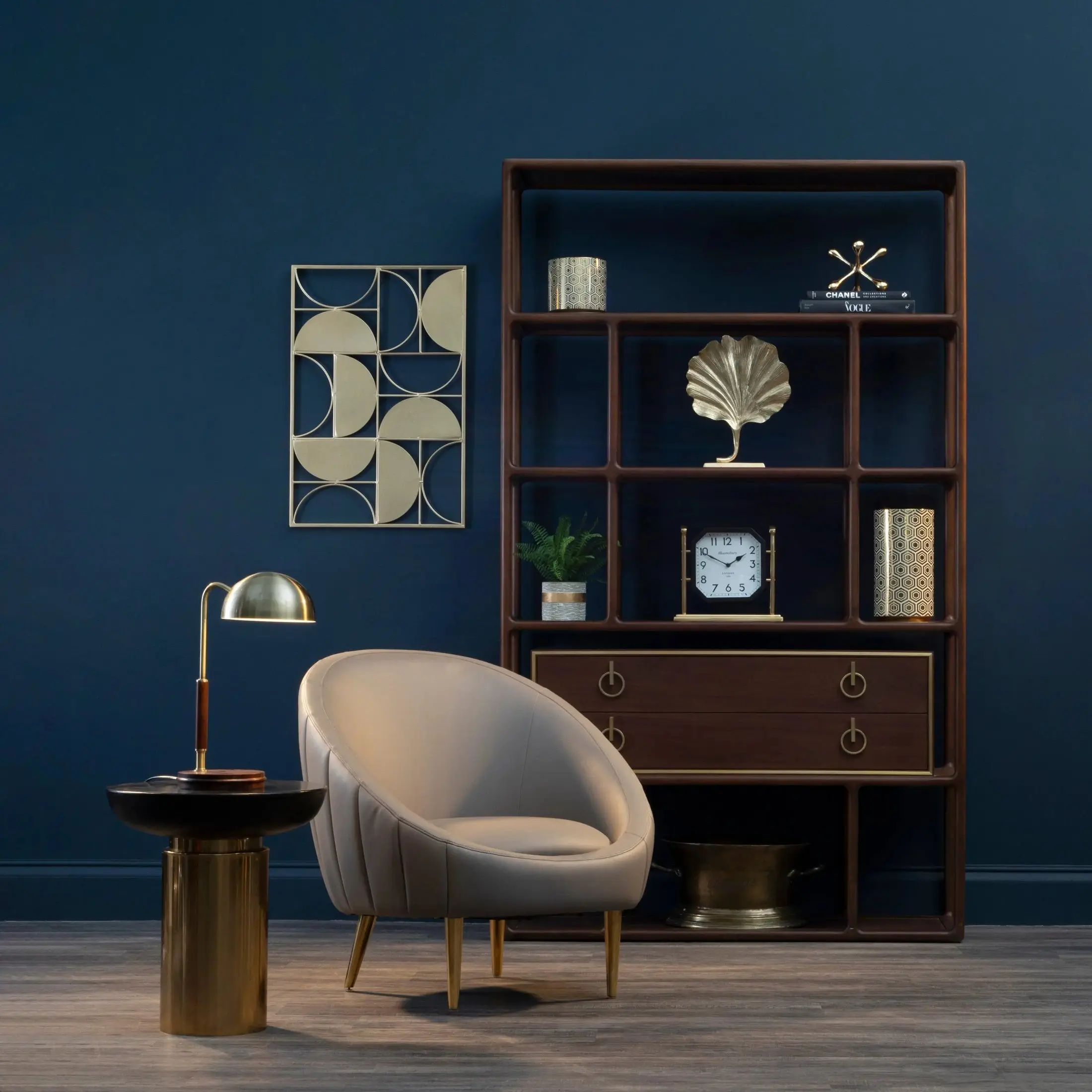 Kenswick Townhouse Black and Gold Side Table - Image 2