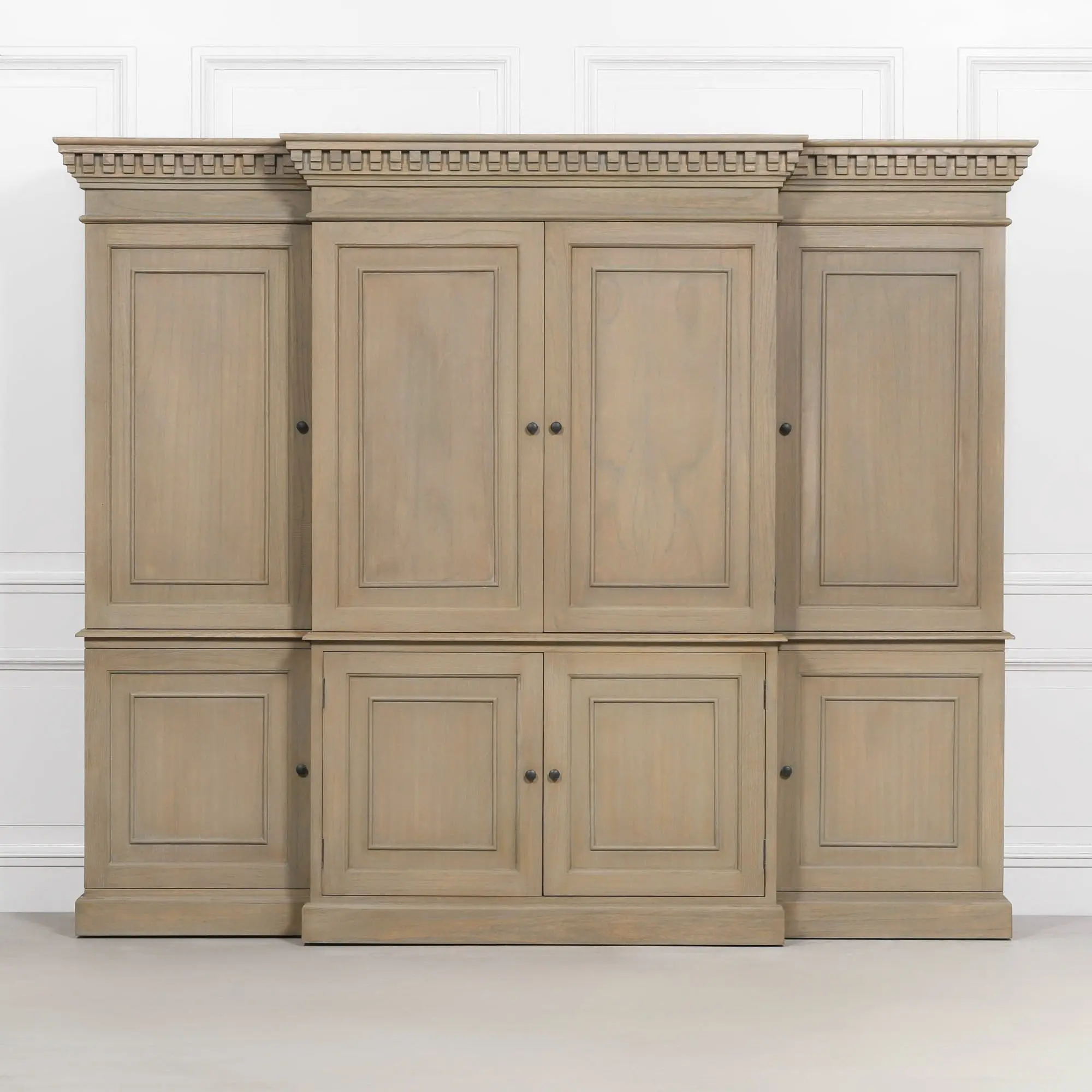 Large Wooden Triple Breakfront TV Cabinet - Image 2