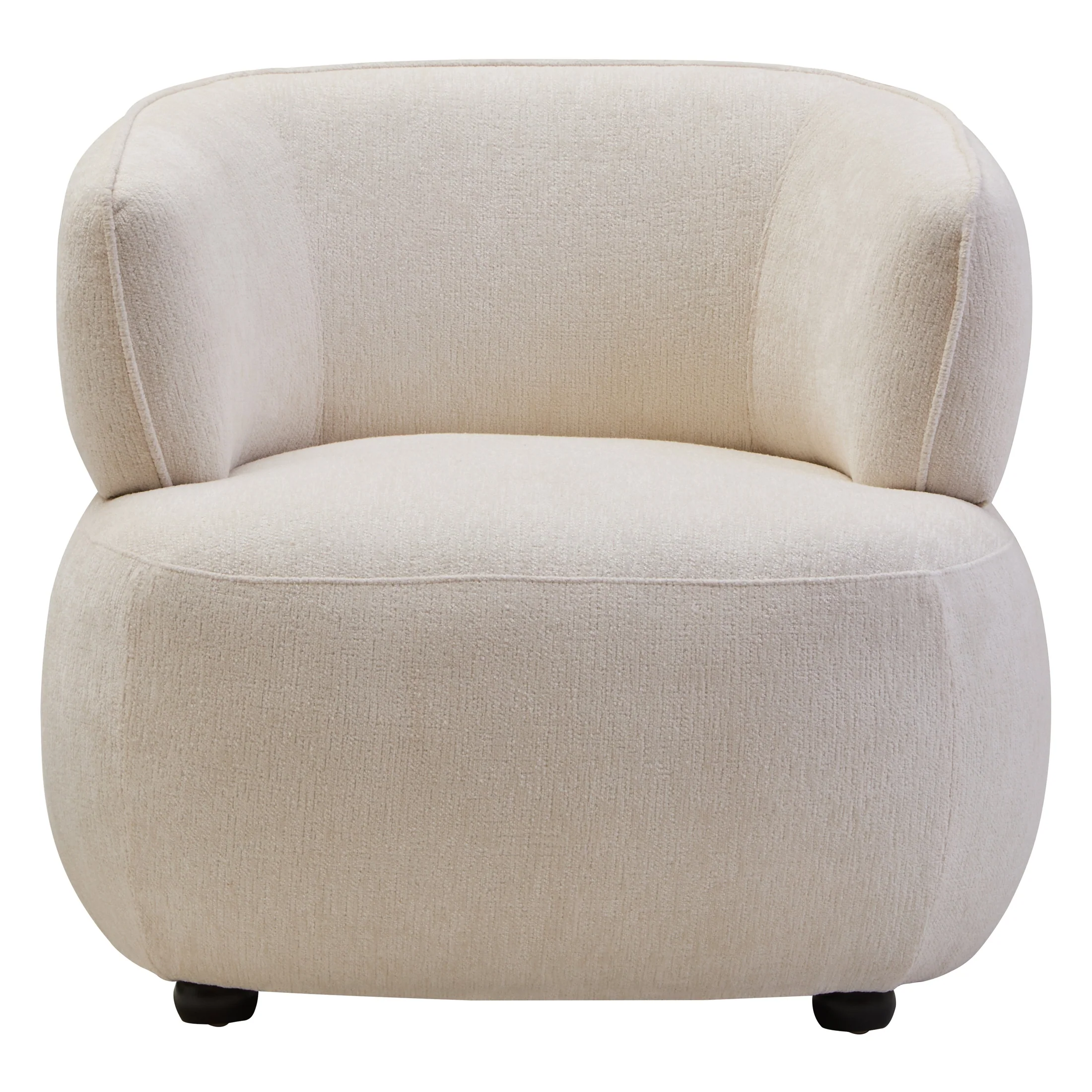 Larisa Ivory Chenille Curved Chair - Image 2