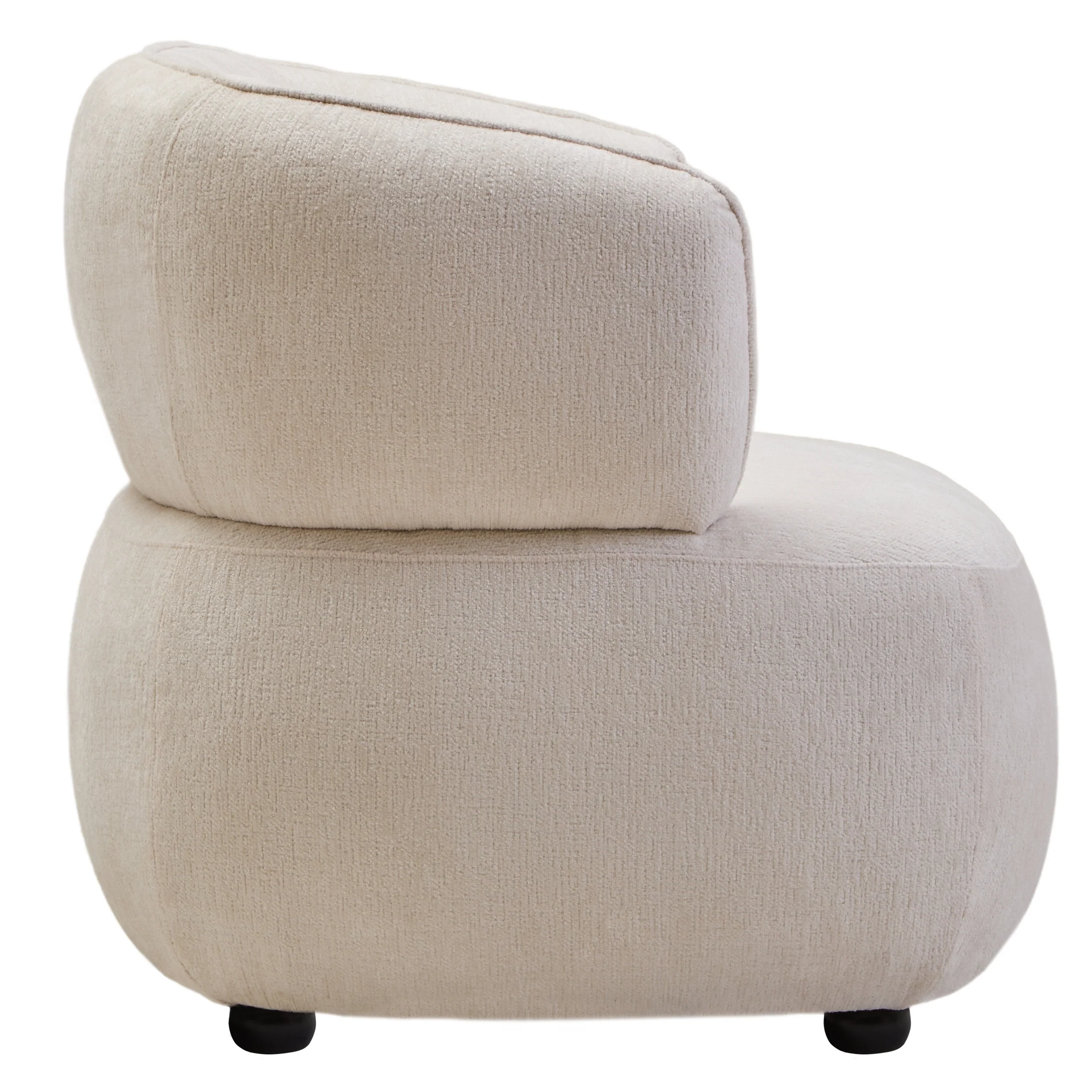 Larisa Ivory Chenille Curved Chair - Image 4