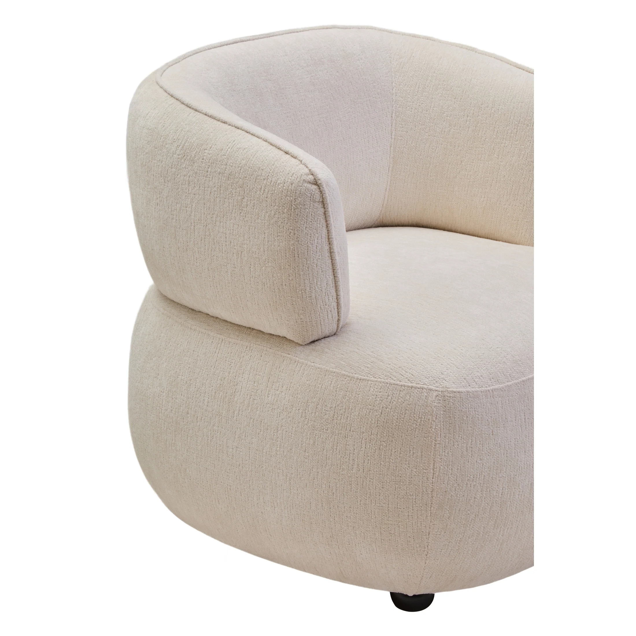Larisa Ivory Chenille Curved Chair - Image 6
