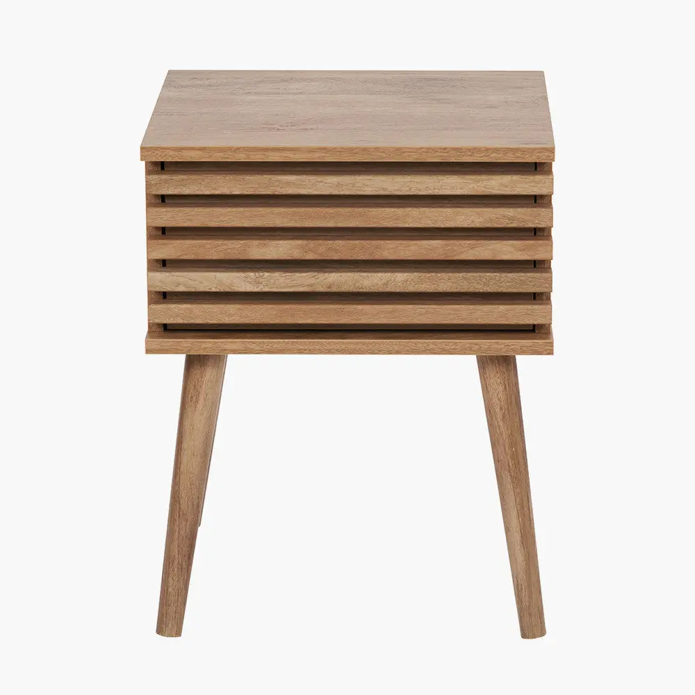 Larvik Natural Eucalyptus Wood 1 Drawer Bedside table – Scandinavian Style - Image 3