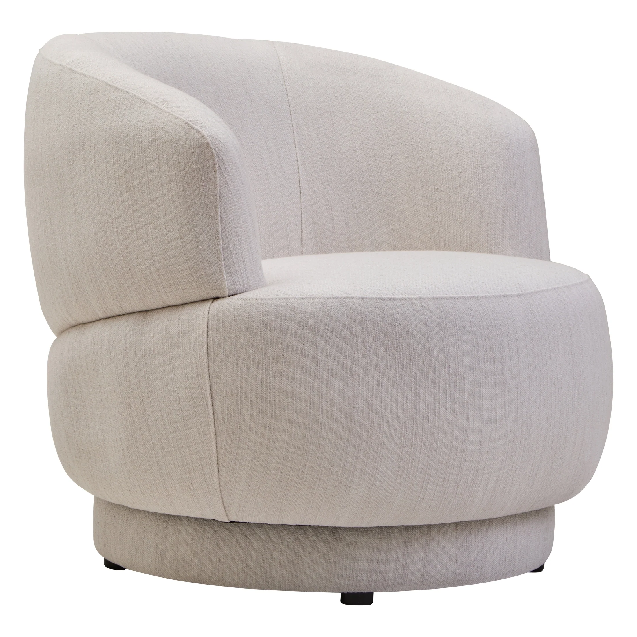 Lior Ivory Linen Curved Chair