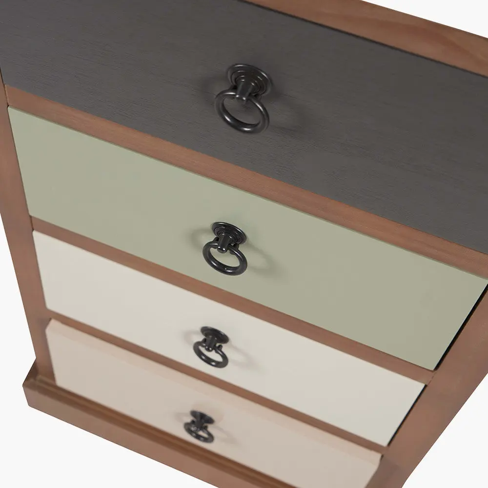 Loft Sage Multicoloured Pine Wood 5 Drawer Chest – Industrial Storage Unit - Image 6