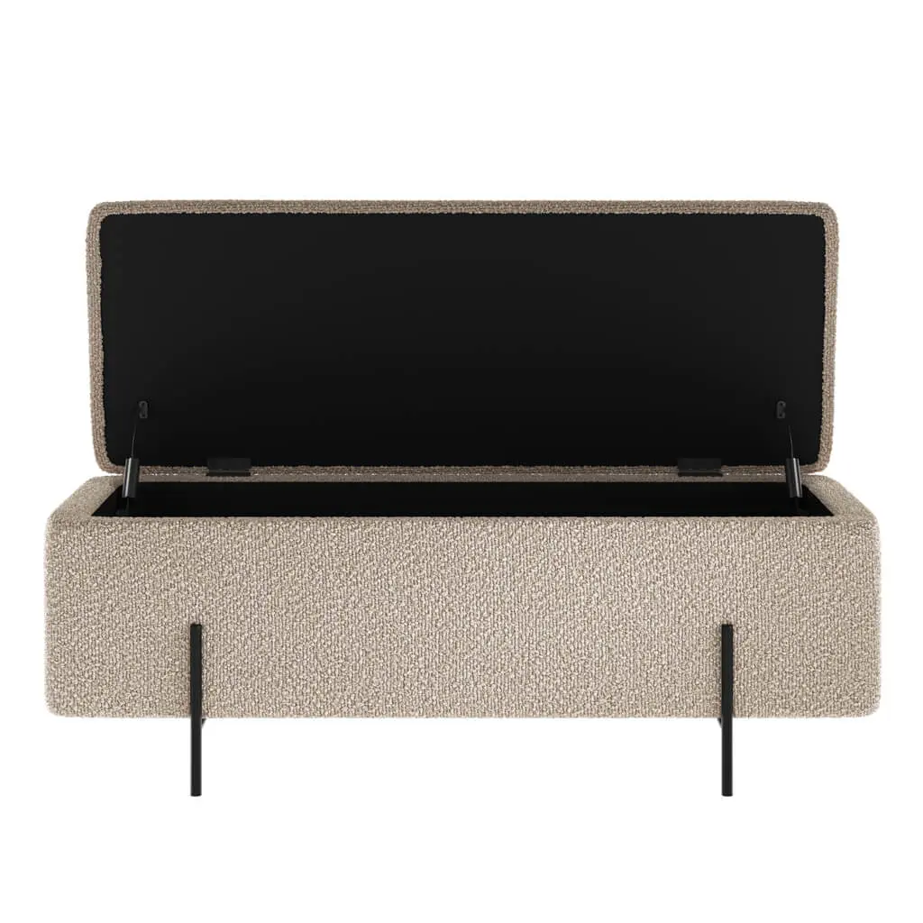 Ashford & Grey Lola Buff Storage Ottoman Buff - Image 3