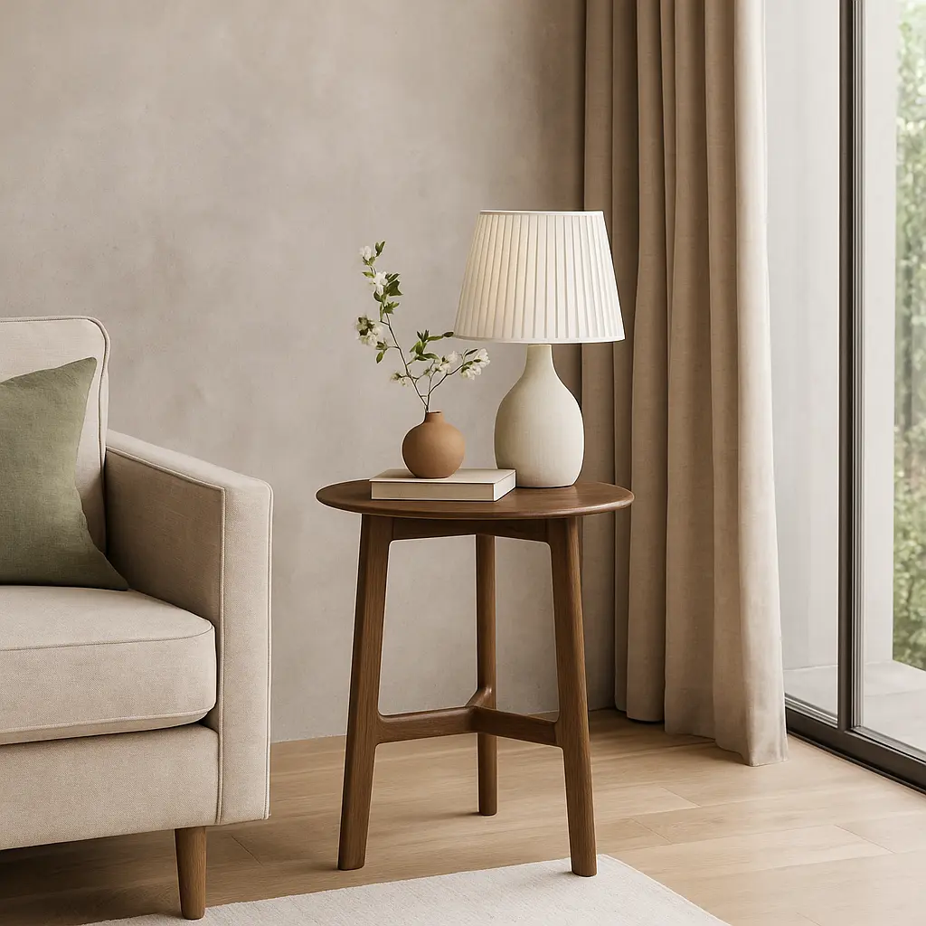 Madaro Round Side Table in Walnut - Image 3