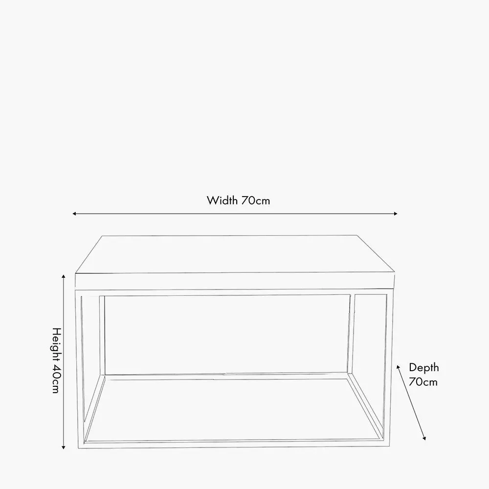 Madison Beige Granite and Burnished Gold Metal Square Coffee Table - Image 8