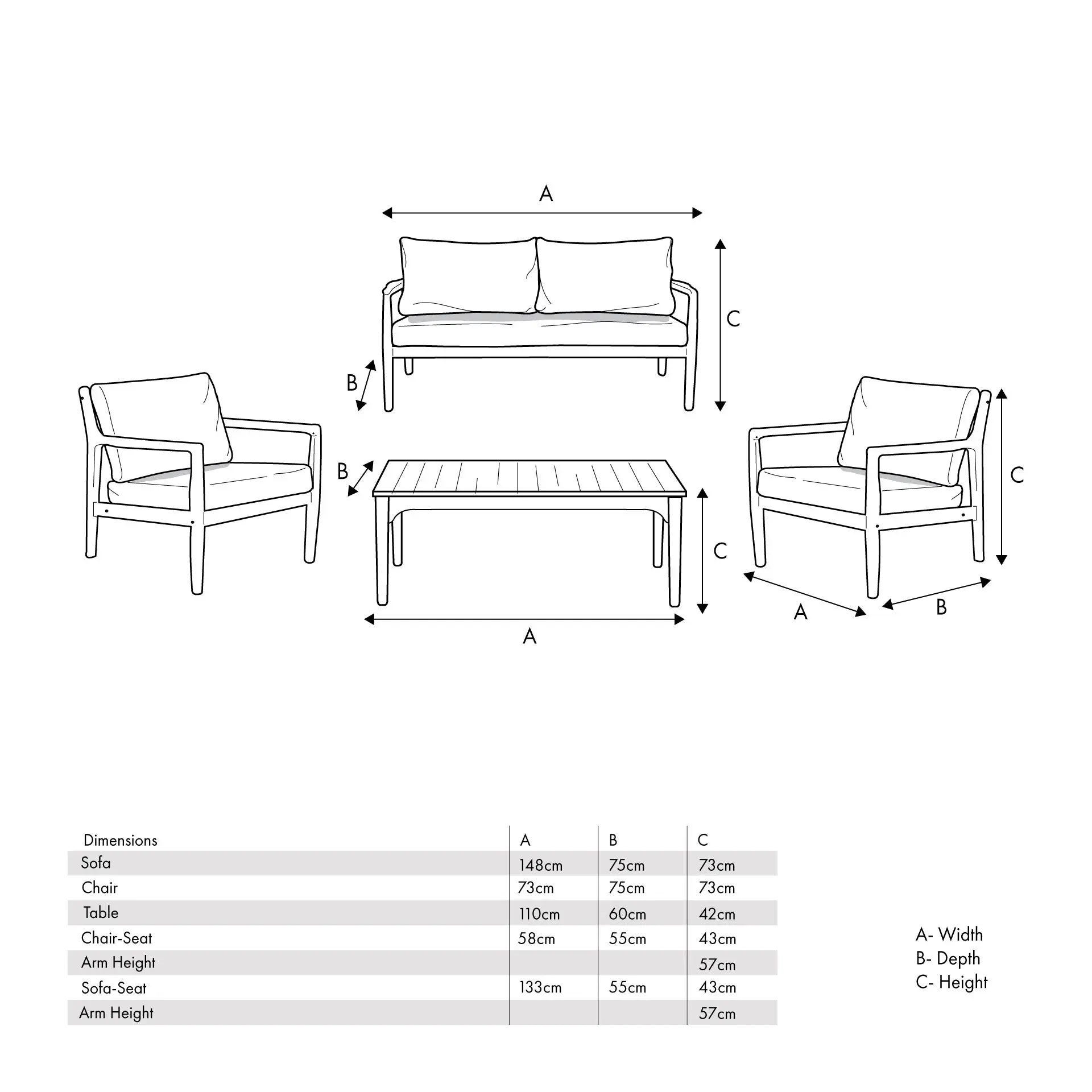 Malta Outdoor Seating Set - Pacific Lifestyle - Image 9