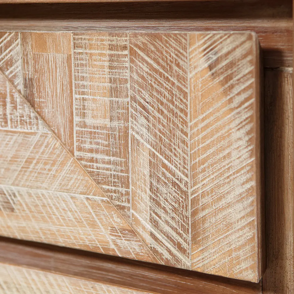 Marca Sand Wash Acacia Wood 3 Drawer Unit - Image 5