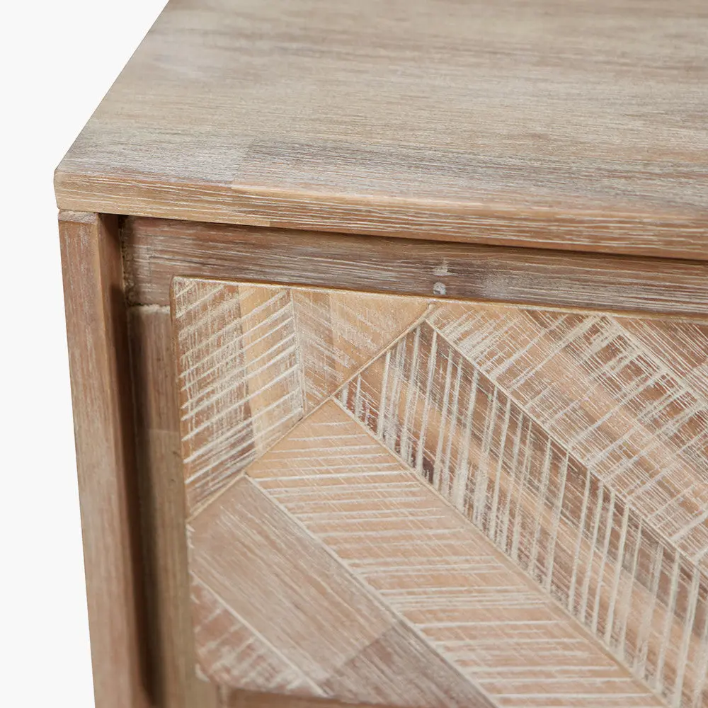 Marca Sand Wash Acacia Wood 3 Drawer Unit - Image 6