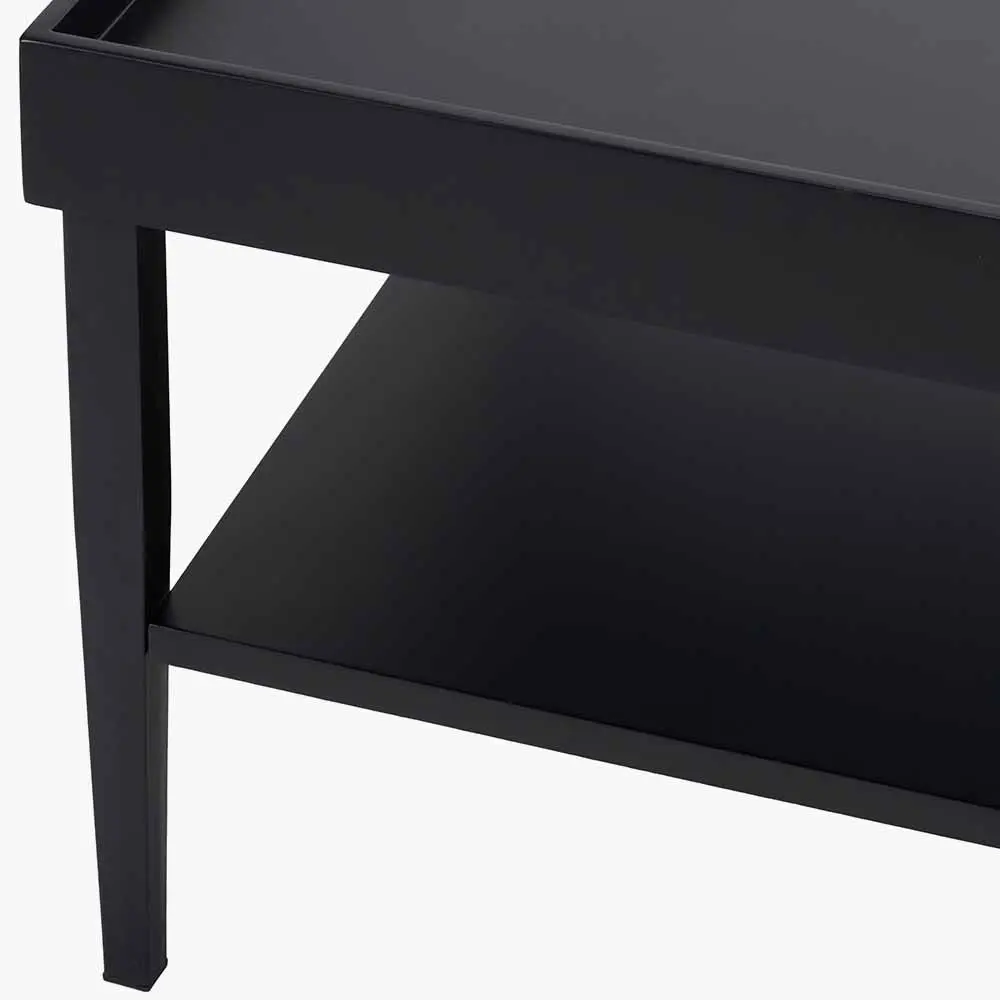 Marnie Black Wood Veneer Coffee Table - Image 4