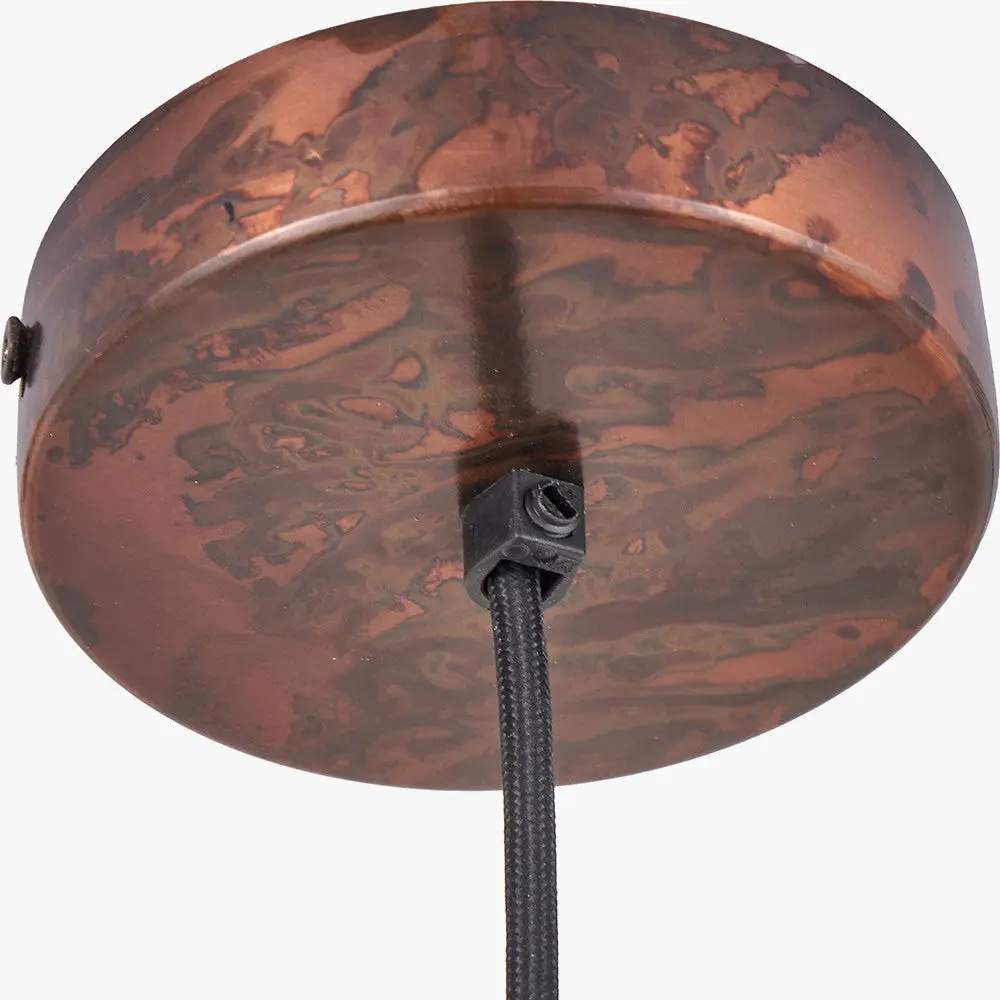 Mason Copper Effect Wide Domed Metal Pendant - Image 3