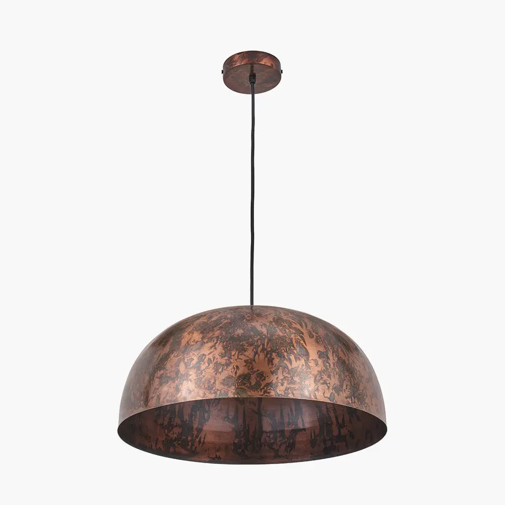 Mason Copper Effect Wide Domed Metal Pendant - Image 6