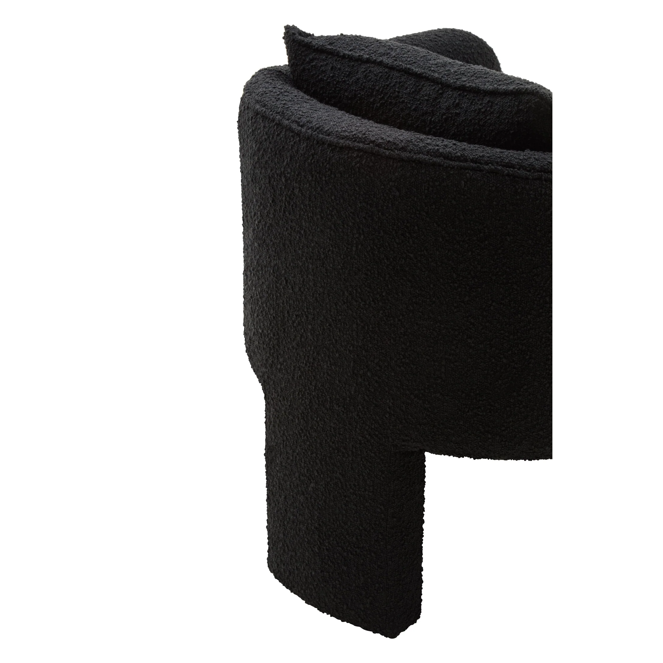 Mazzero Black Boucle Curved Armchair - Image 10