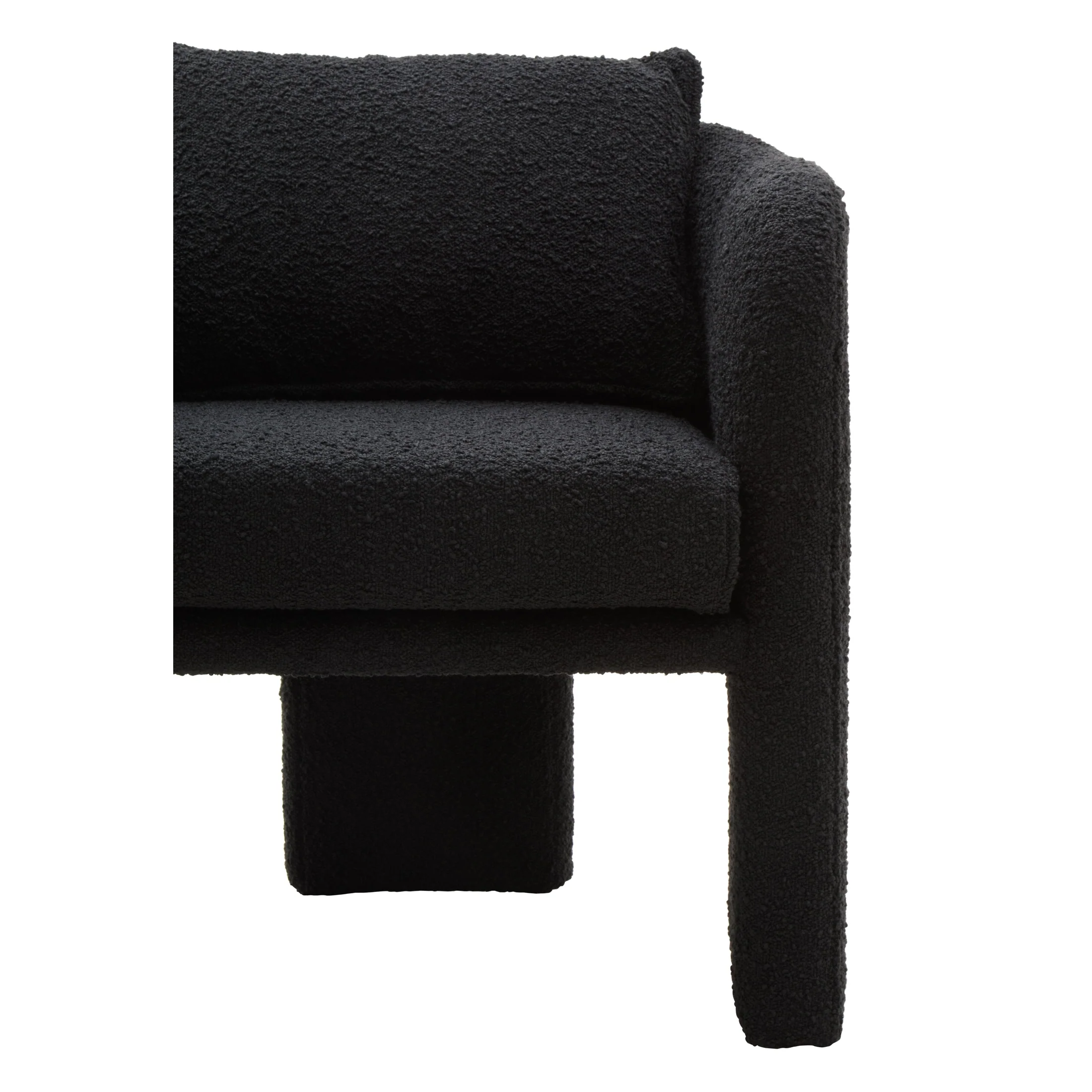 Mazzero Black Boucle Curved Armchair - Image 13