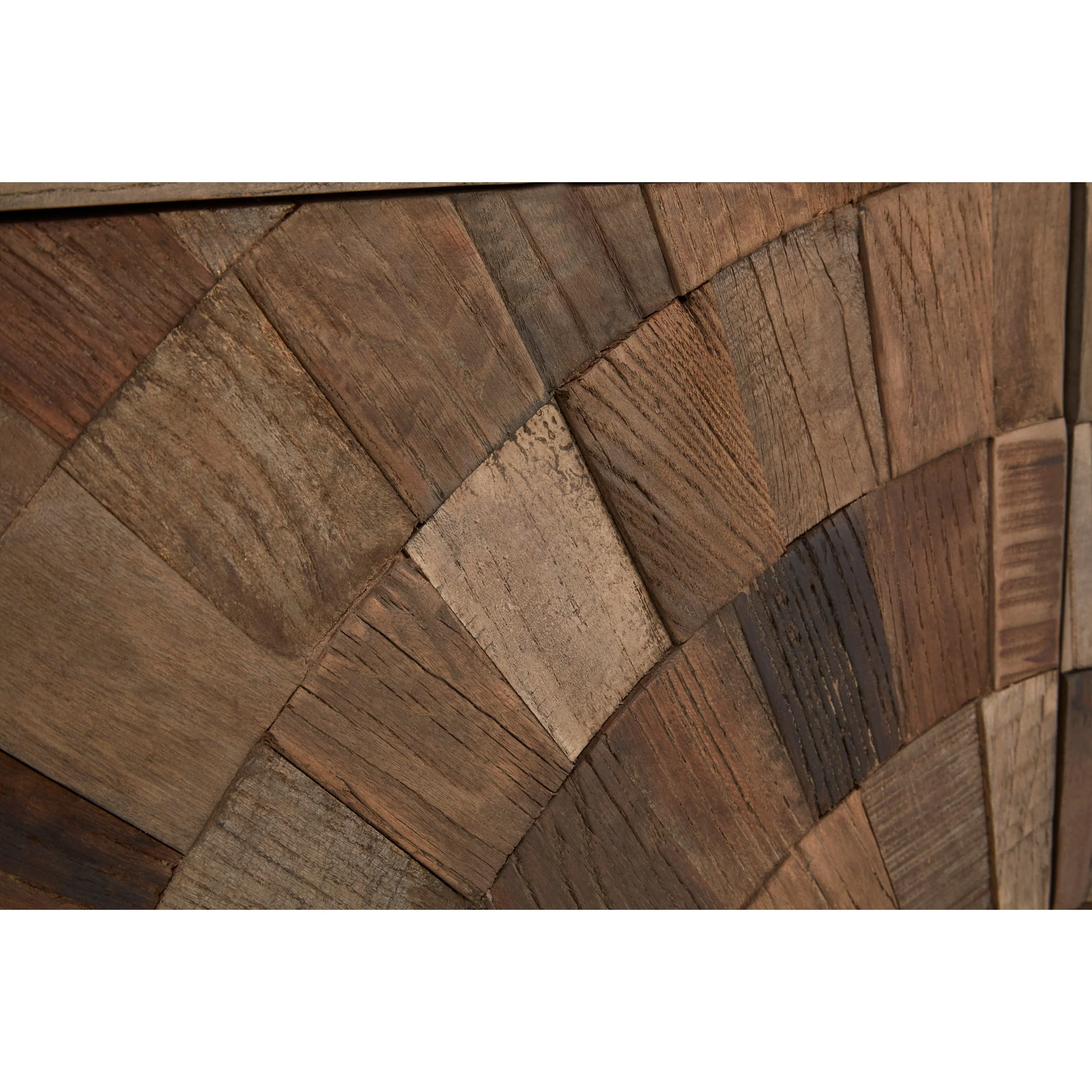 Midaro Large 2 Door Elm Wood Cabinet with Sunburst Design - Image 4