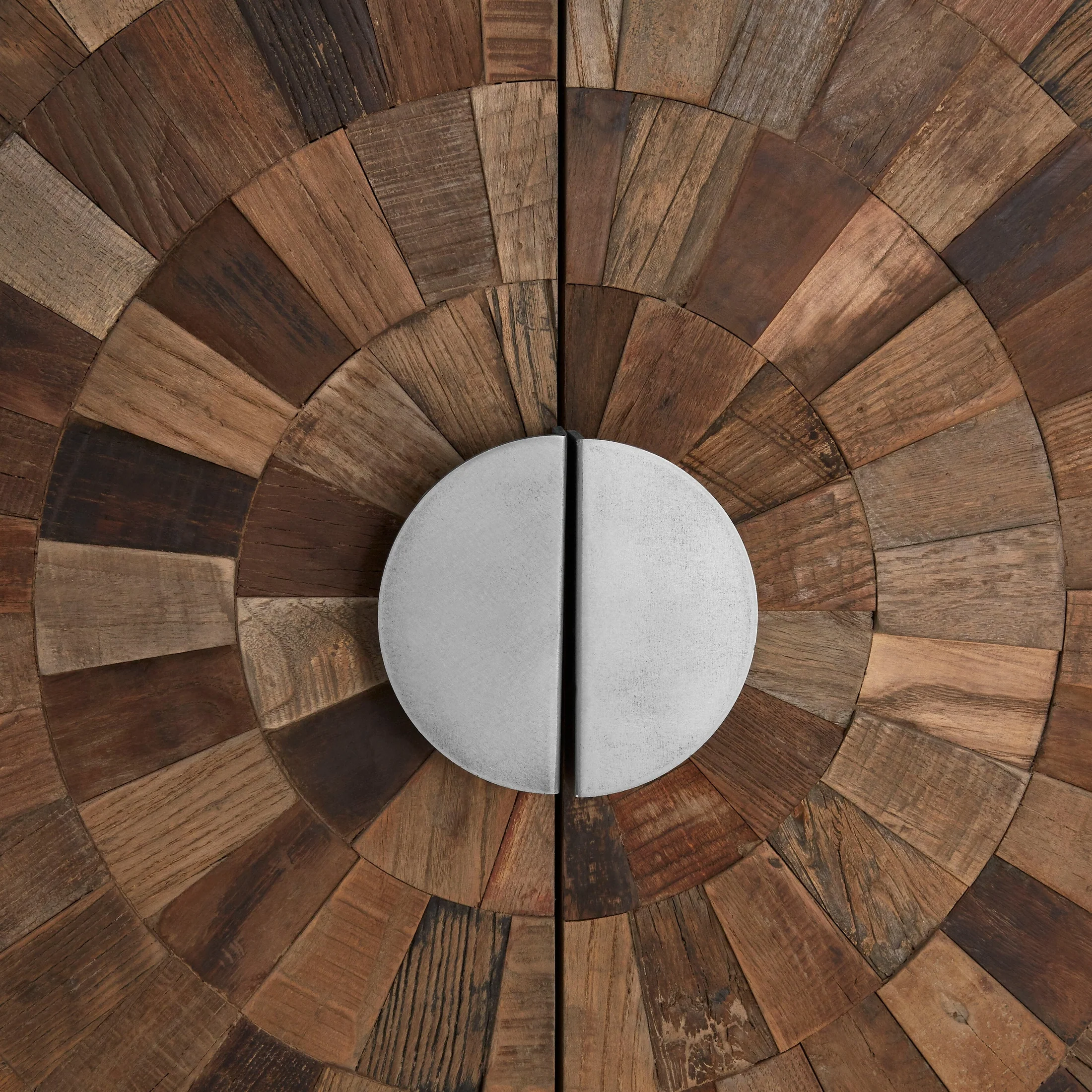 Midaro Large 2 Door Elm Wood Cabinet with Sunburst Design - Image 5