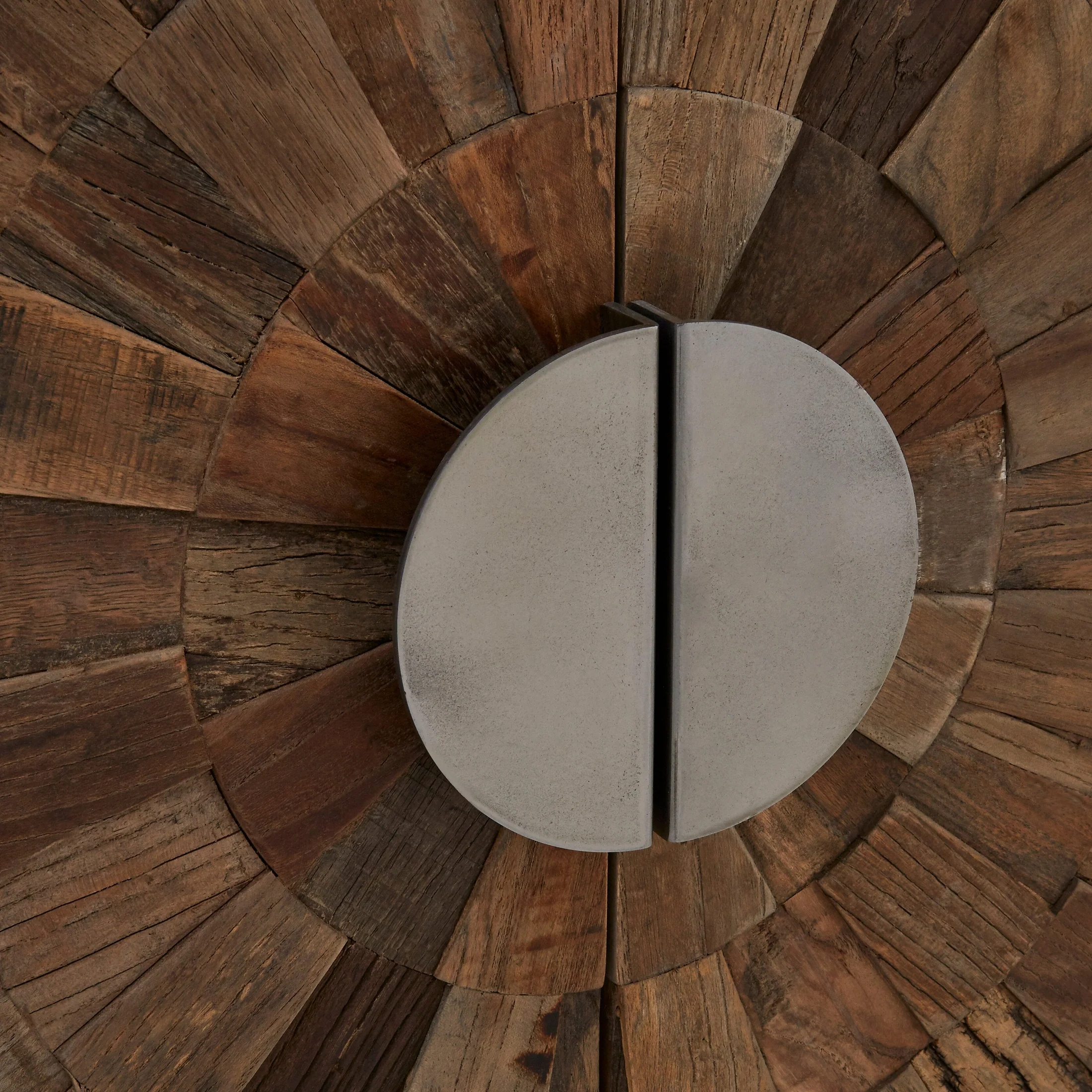 Midaro Small 2 Door Elm Wood Cabinet with Circular Handles - Image 4