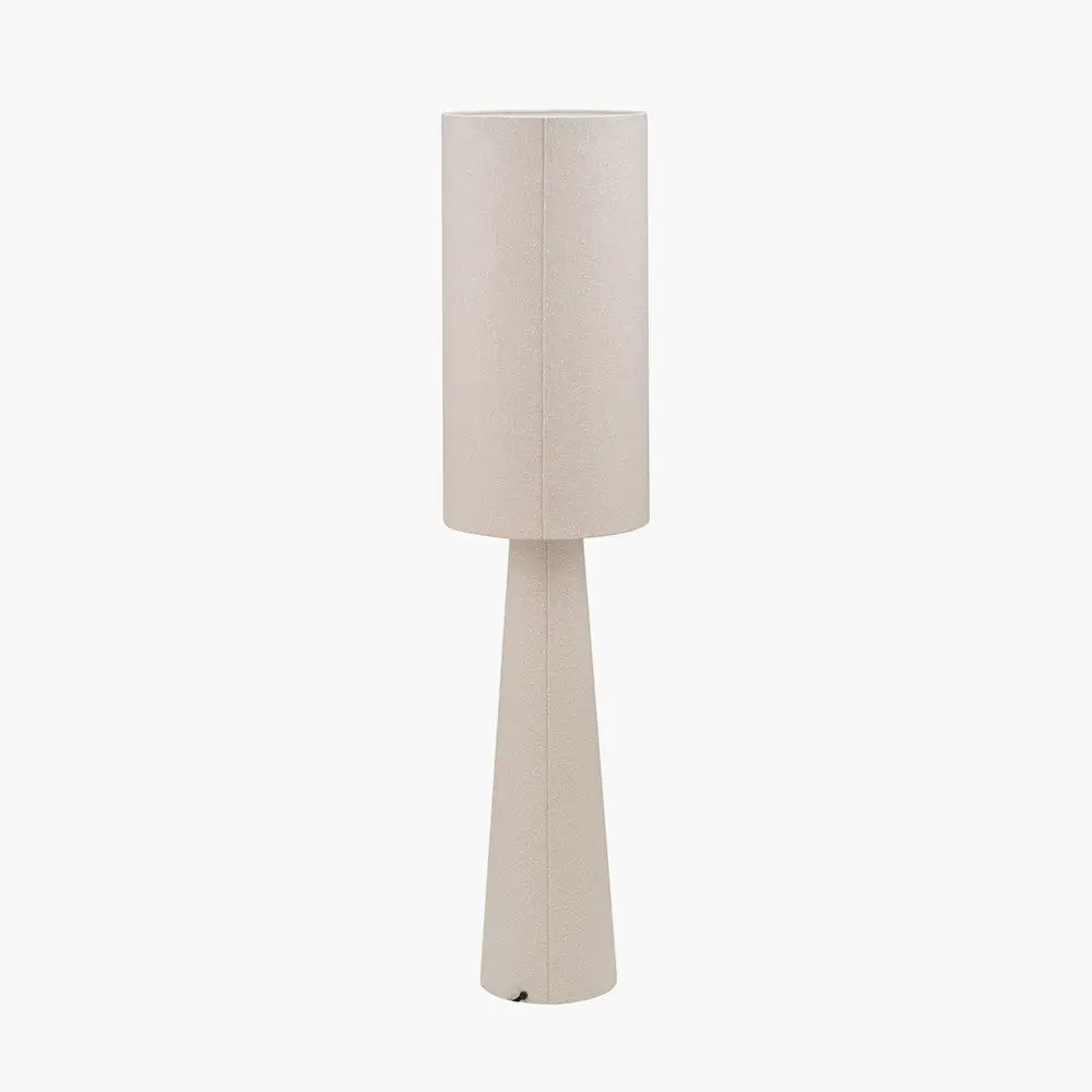Mirissa White Slubby Handloom Fabric Floor Lamp - Image 3