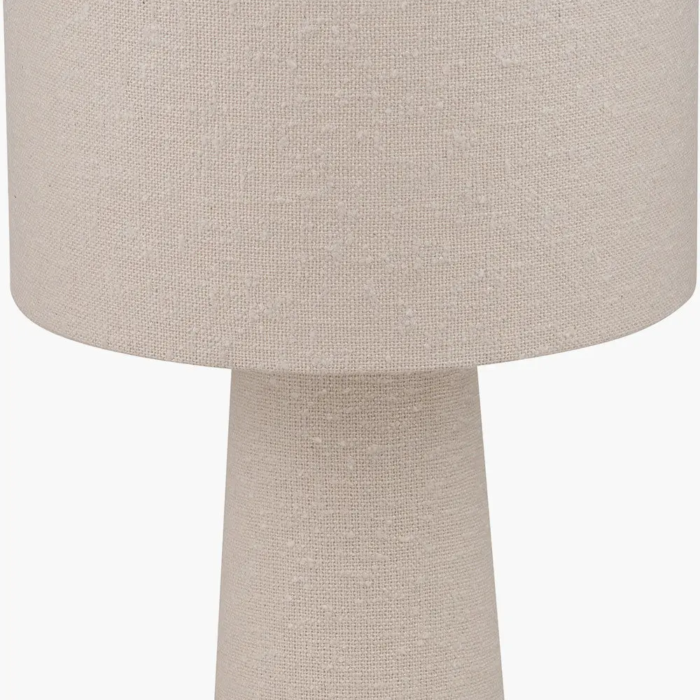 Mirissa White Slubby Handloom Fabric Floor Lamp - Image 4