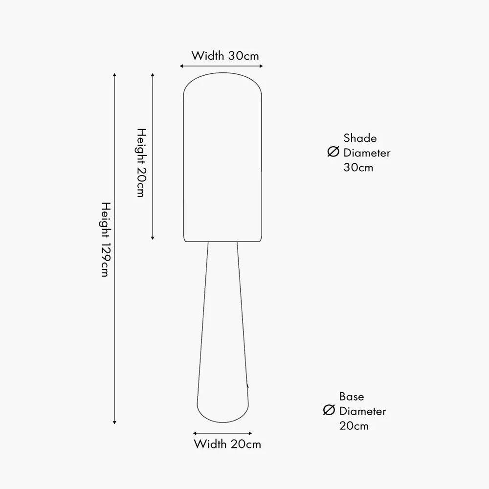 Mirissa White Slubby Handloom Fabric Floor Lamp - Image 7