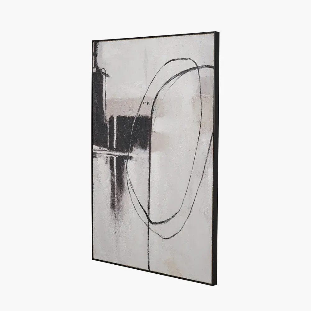 Monochrome Abstract Canvas with Black Frame - Pacific Lifestyle - Image 4