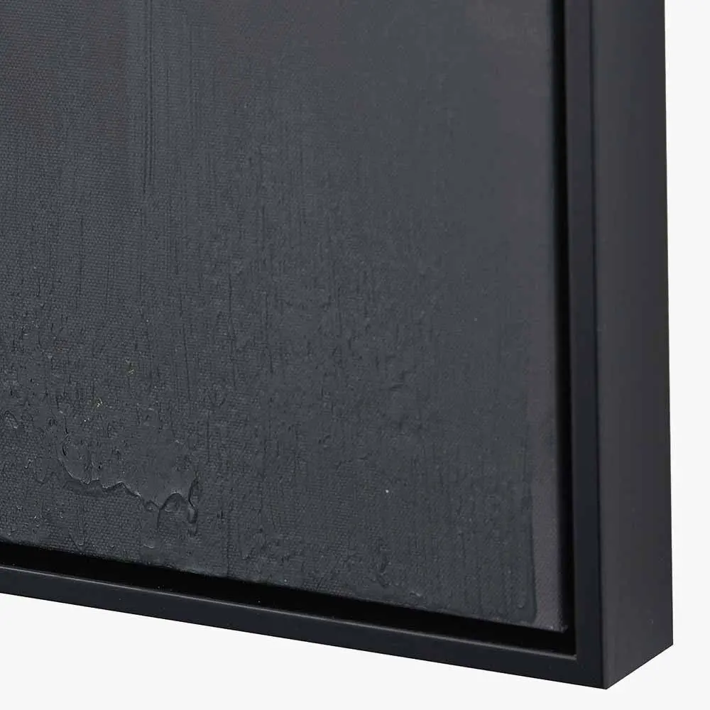 Monochrome Abstract Square Canvas with Black Frame - Image 5