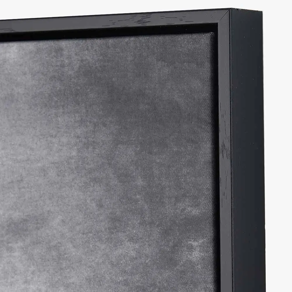 Monochrome Abstract Square Canvas with Black Frame - Image 6