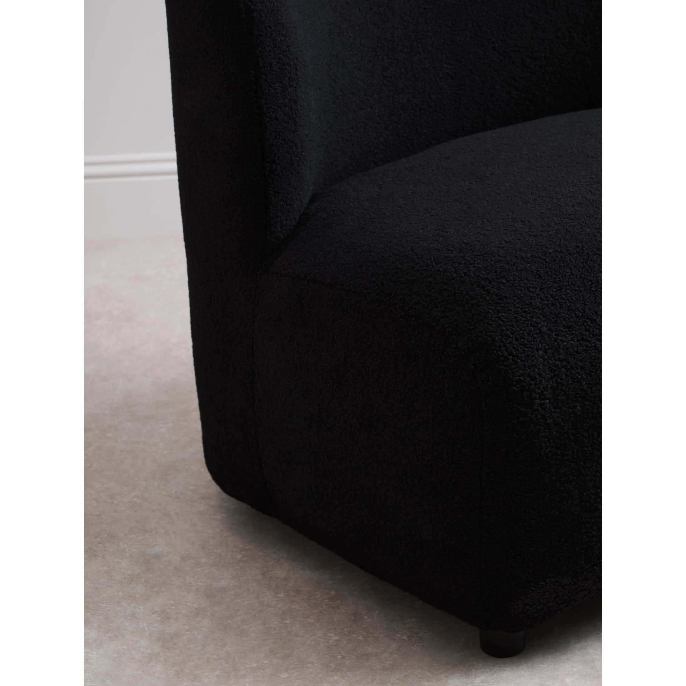 Montrose Black Bouclé Effect Armless Lounge Chair - Image 6