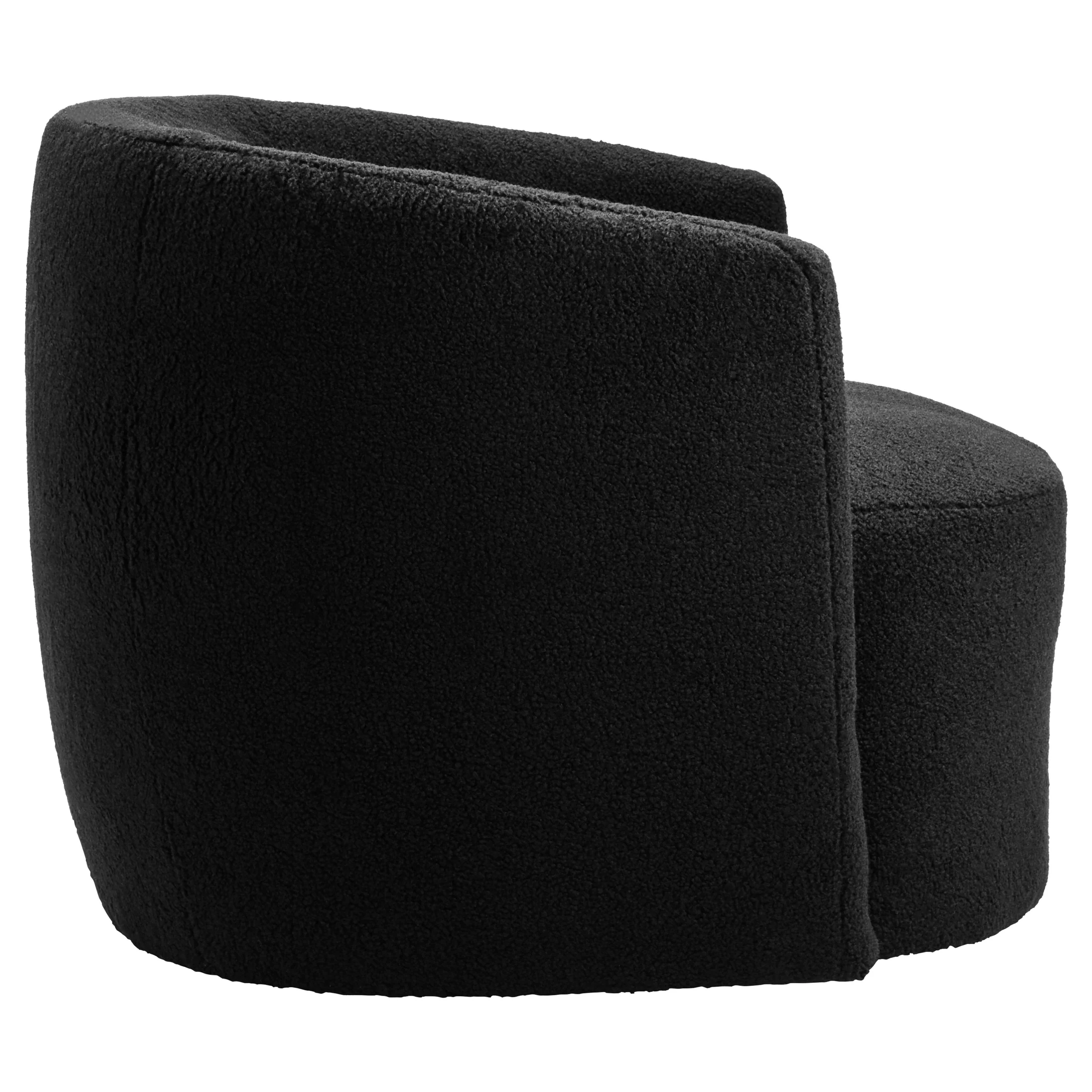 Montrose Black Boucle Effect Curved Lounge Chair With Swivel Base - Image 6