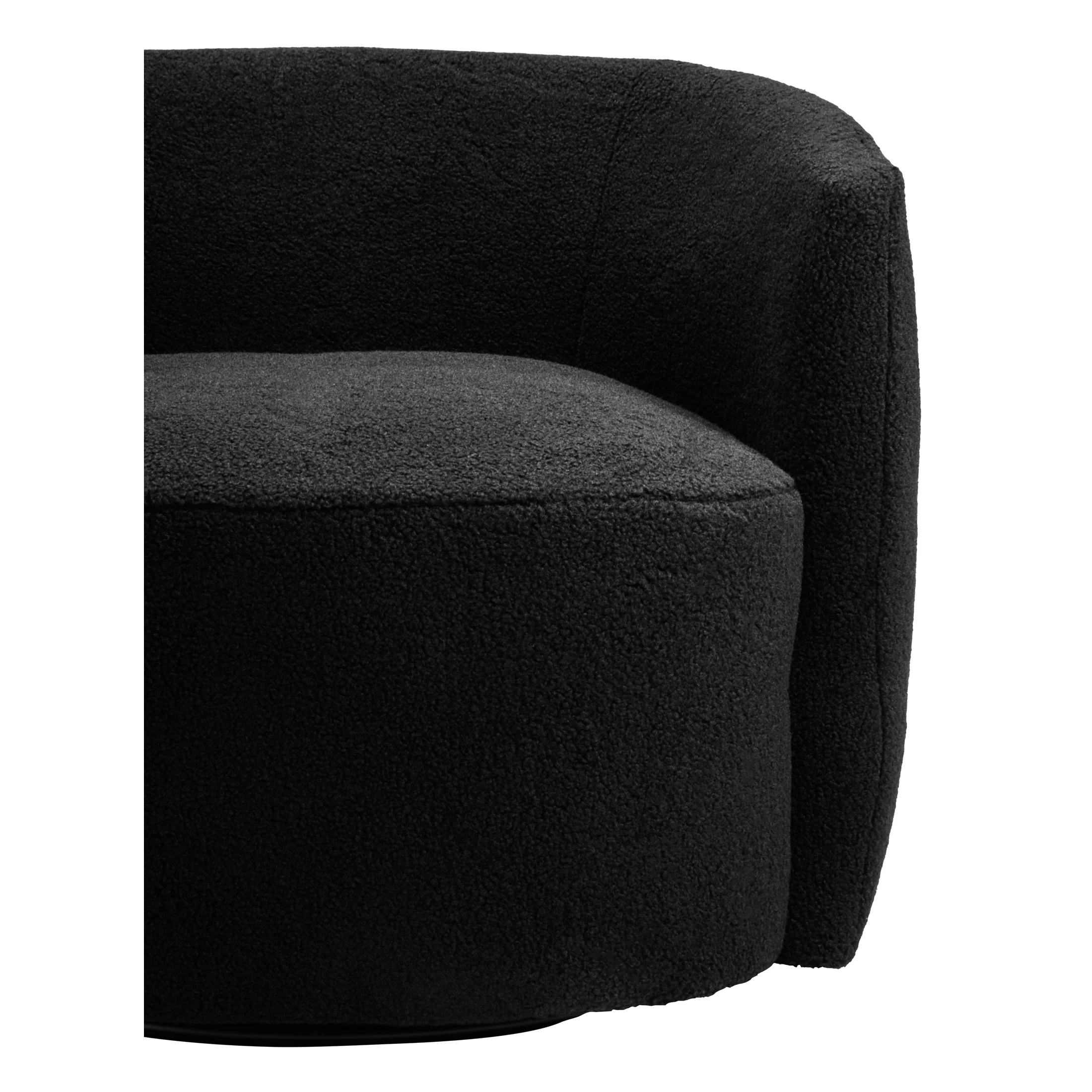 Montrose Black Boucle Effect Curved Lounge Chair With Swivel Base - Image 8
