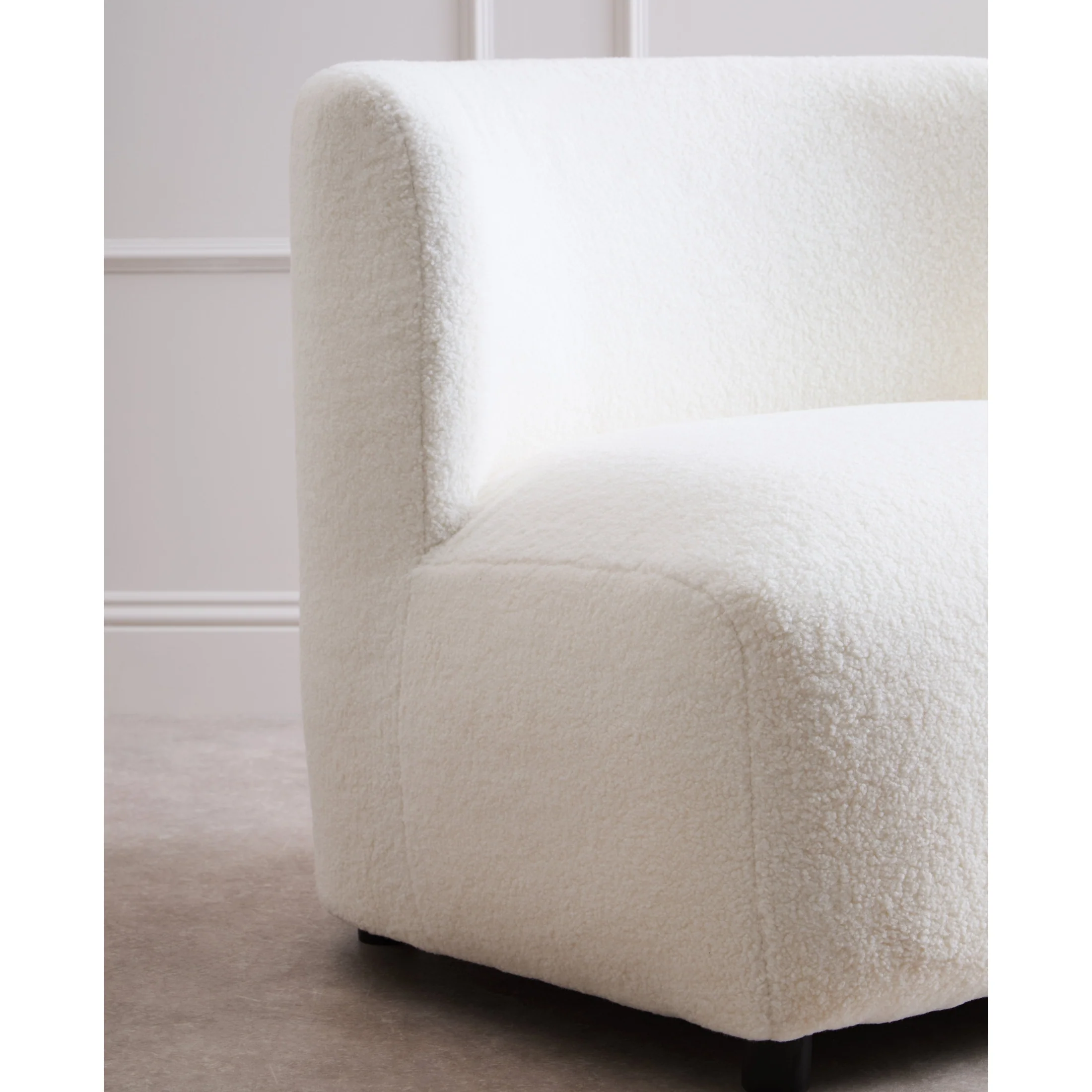 Montrose Ivory Bouclé Effect Armless Lounge Chair - Image 3
