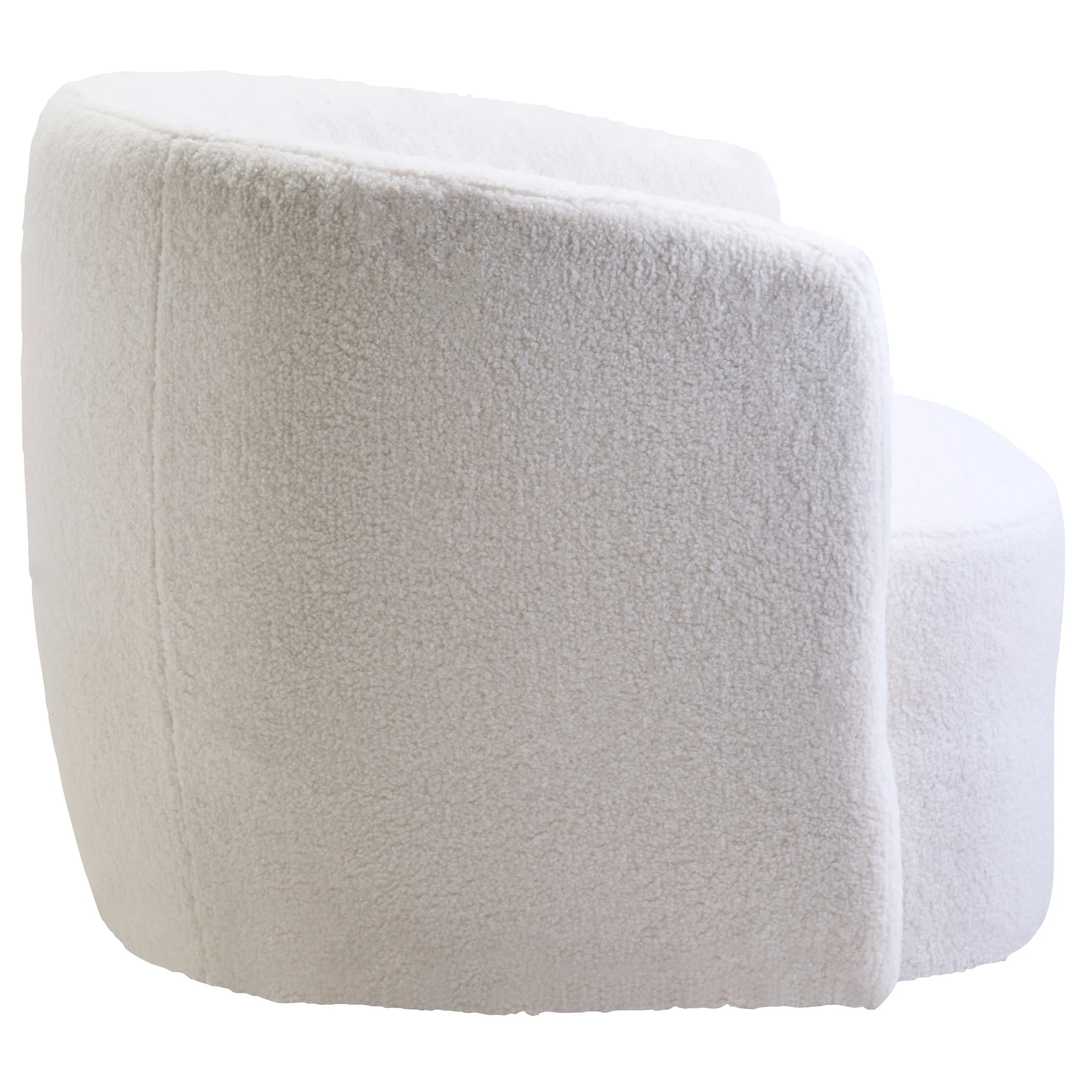 Montrose Ivory Bouclé Effect Curved Lounge Chair with Swivel Base - Image 6