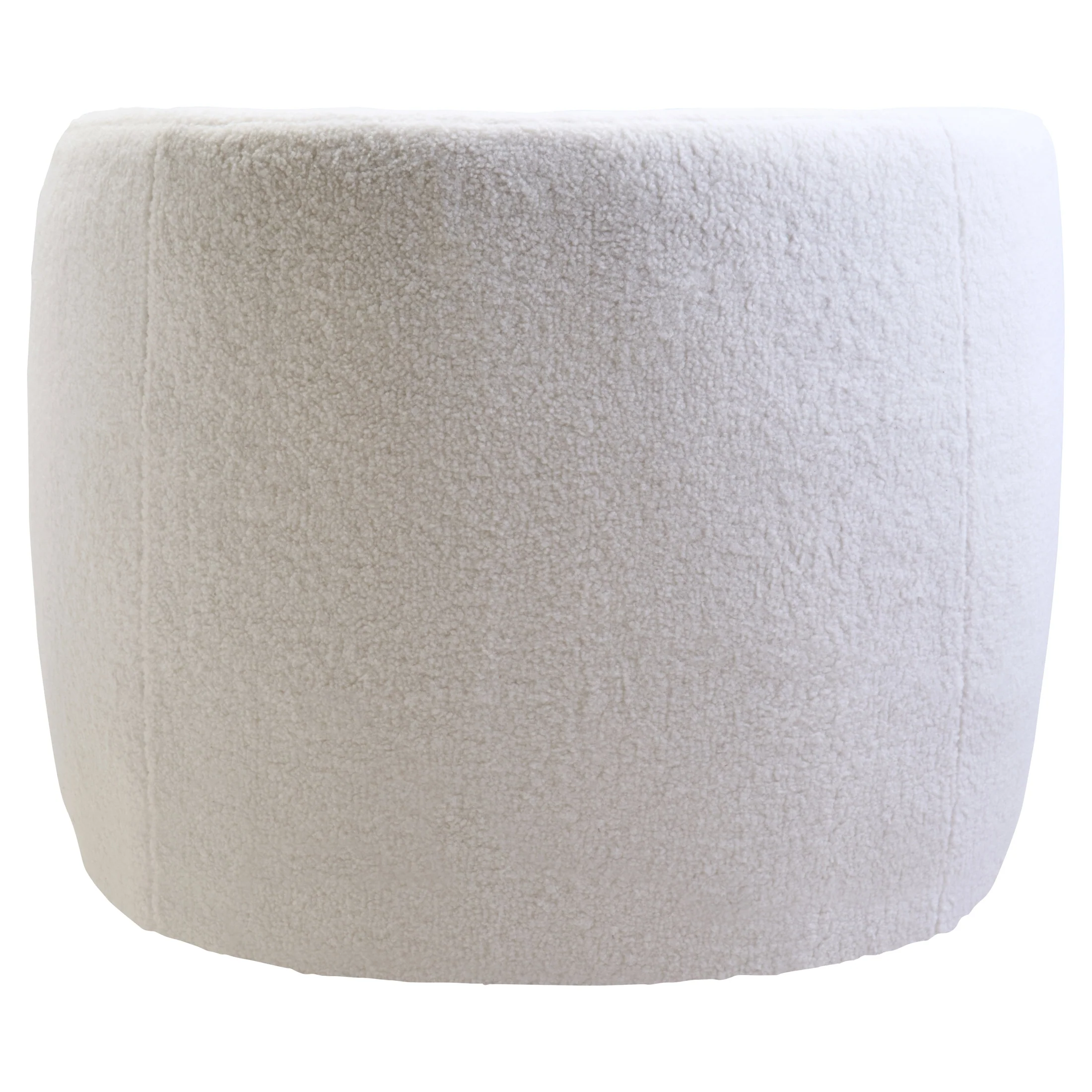 Montrose Ivory Bouclé Effect Curved Lounge Chair with Swivel Base - Image 7