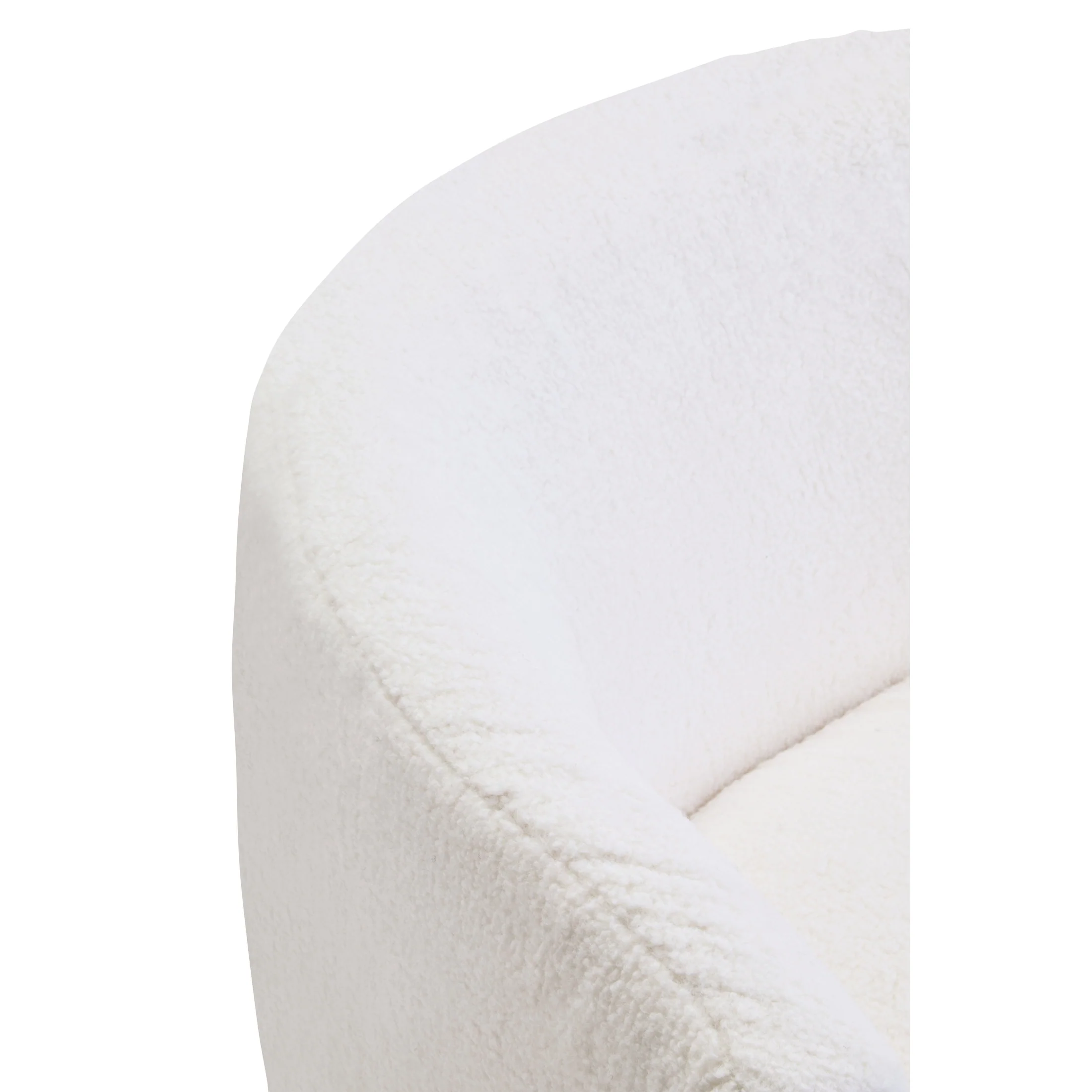 Montrose Ivory Bouclé Effect Curved Lounge Chair with Swivel Base - Image 9