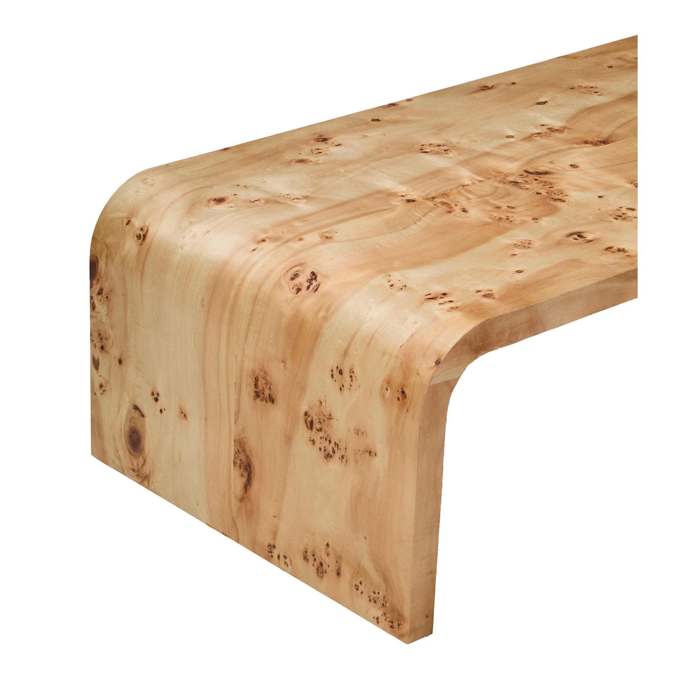 Motara Burl Wood Curved Coffee Table - Image 4