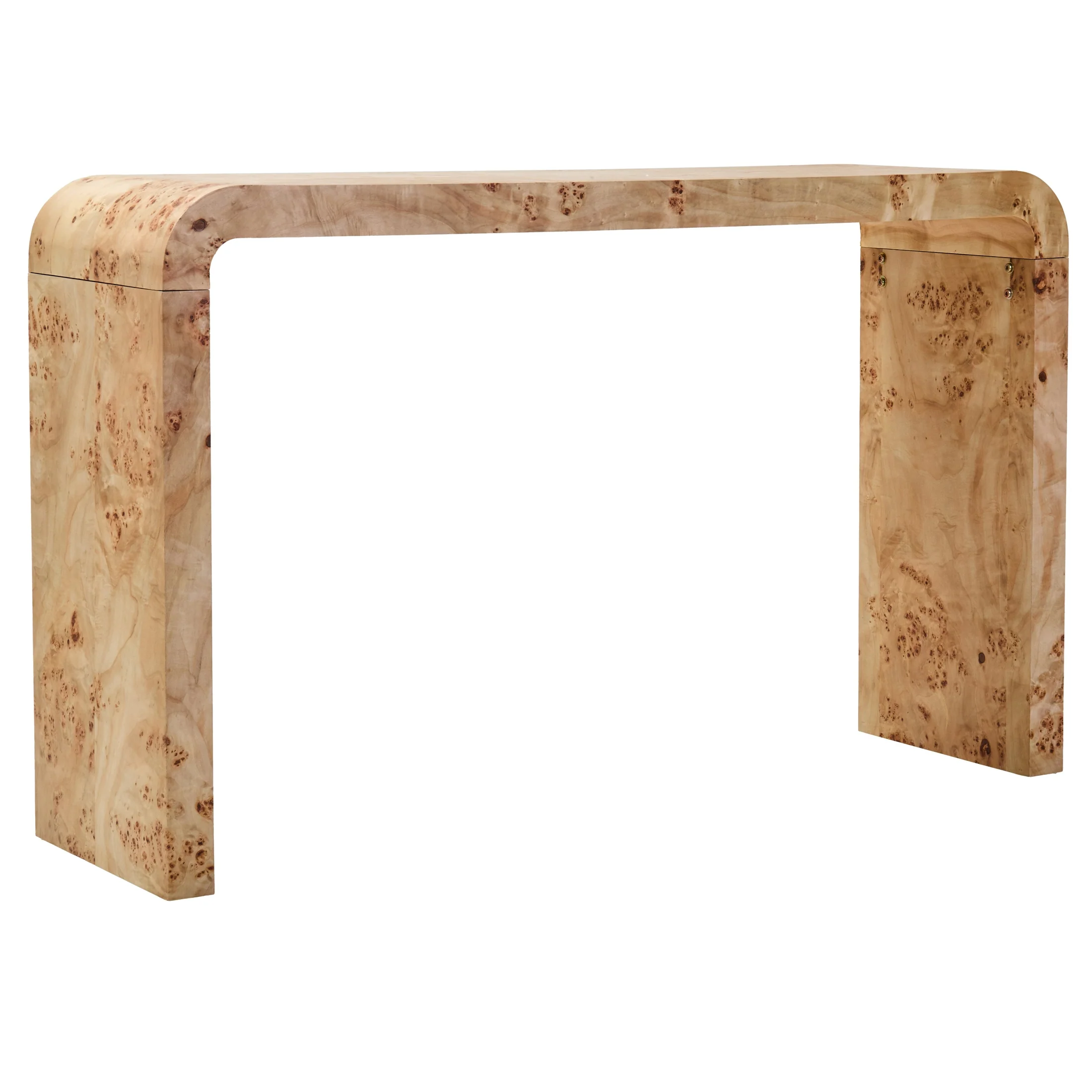 Motara Burl Wooden Curved Console Table