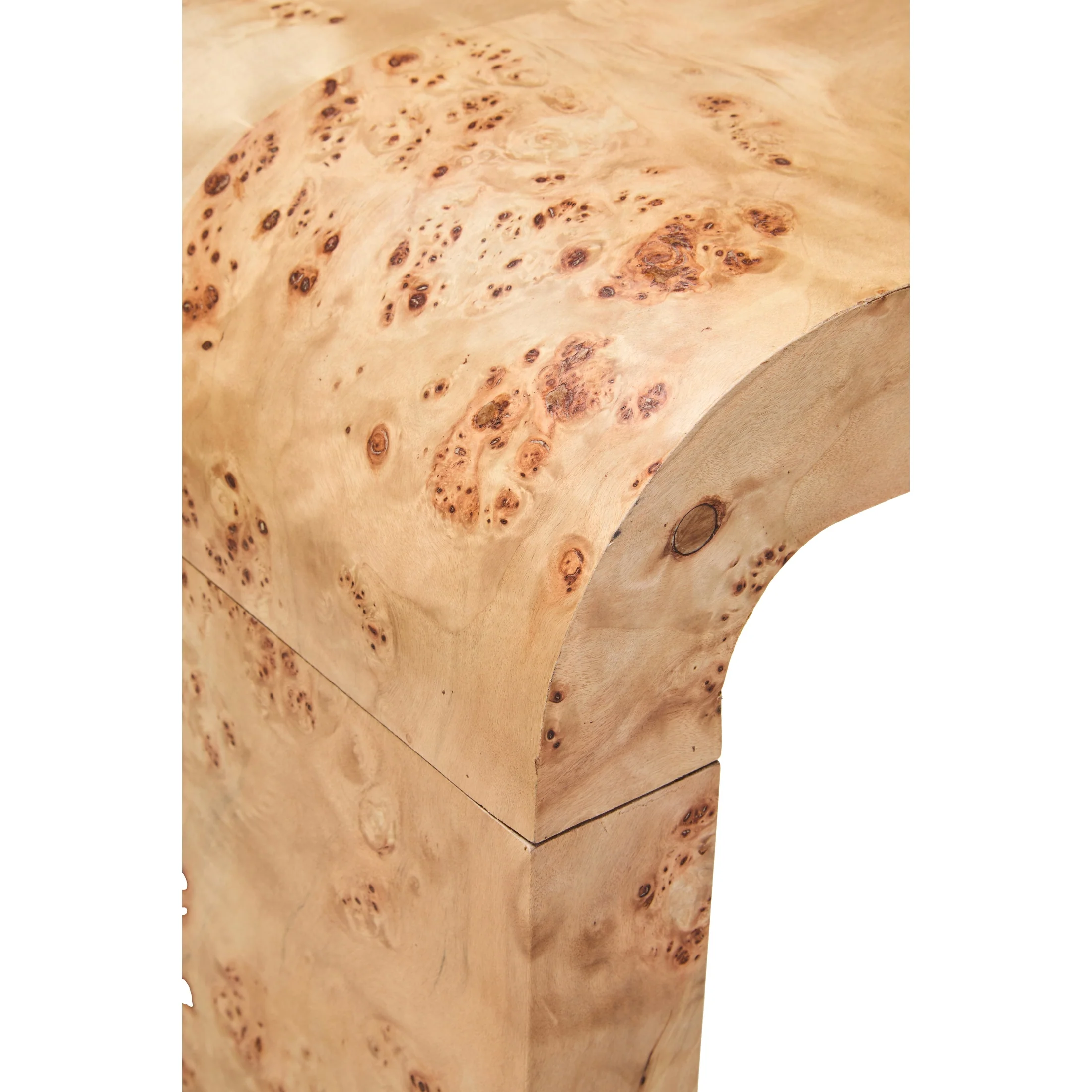 Motara Burl Wooden Curved Console Table - Image 3