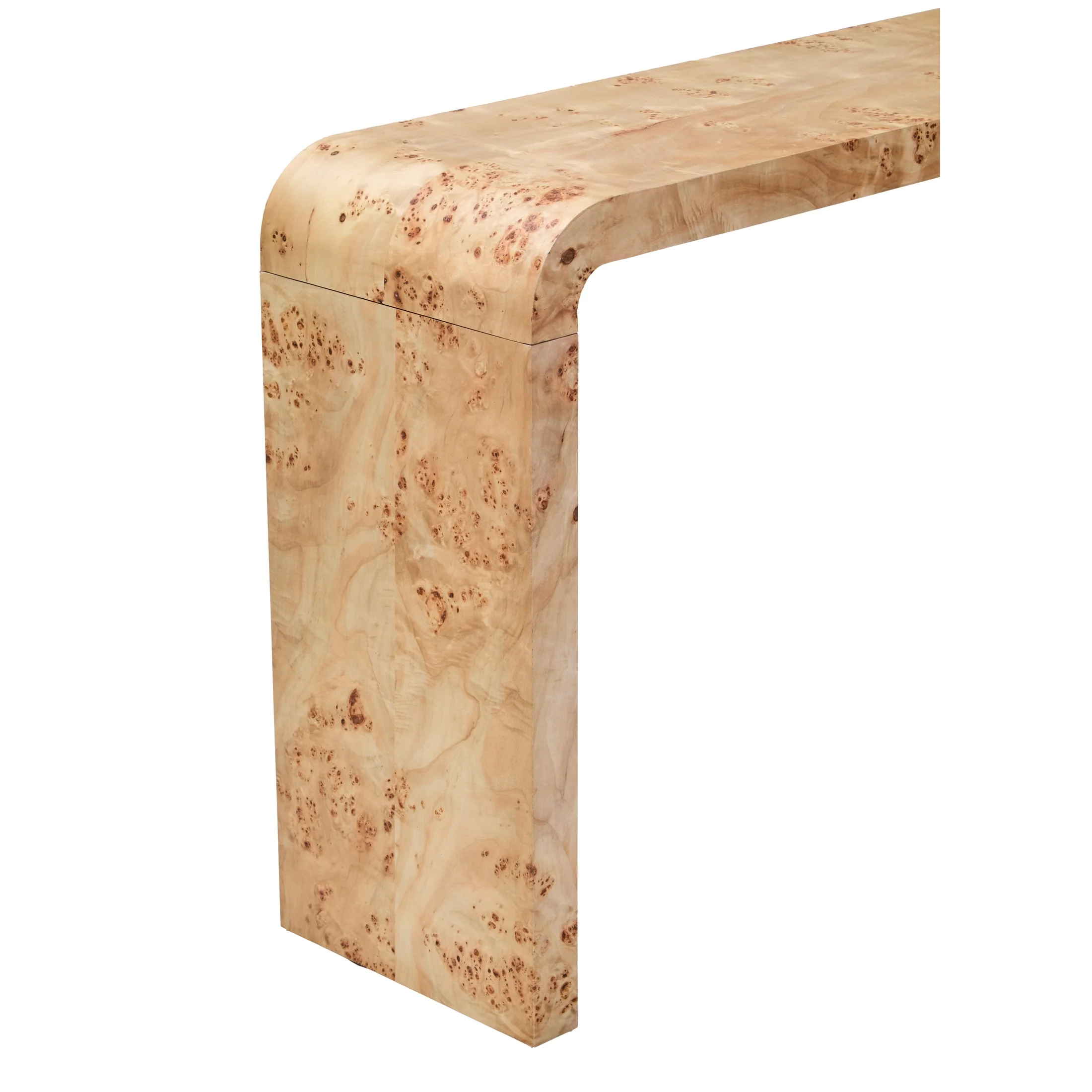 Motara Burl Wooden Curved Console Table - Image 6