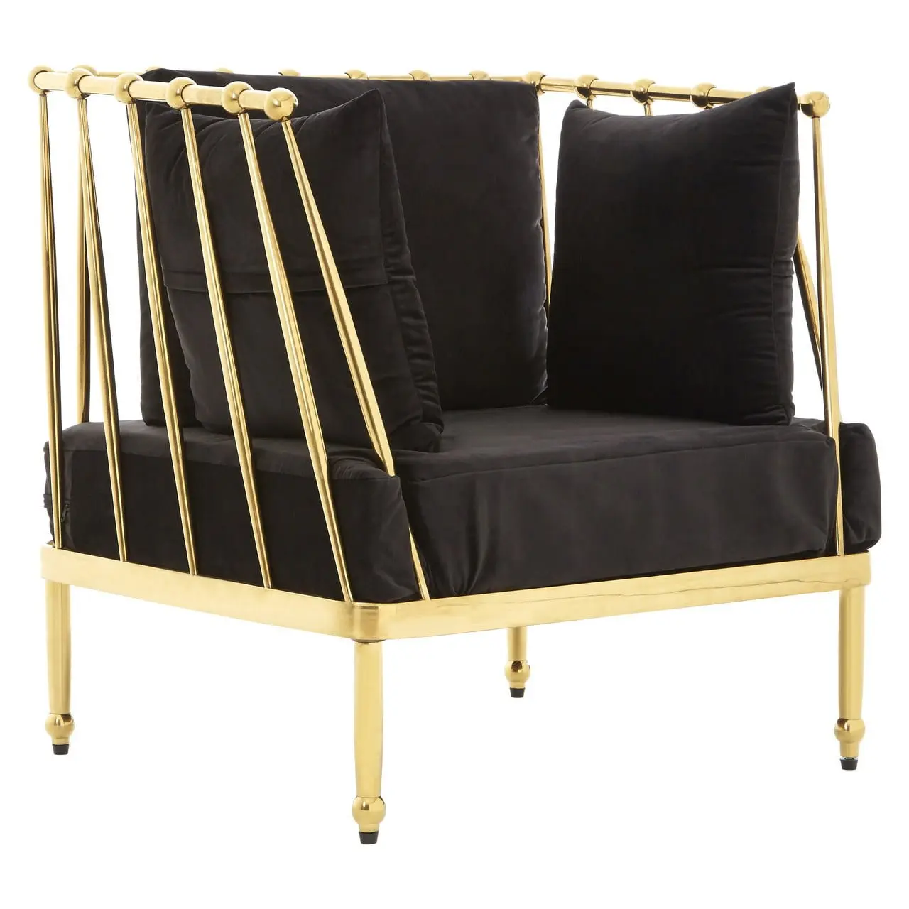 Nala Chair with Gold Finish Tapered Arms - Image 6