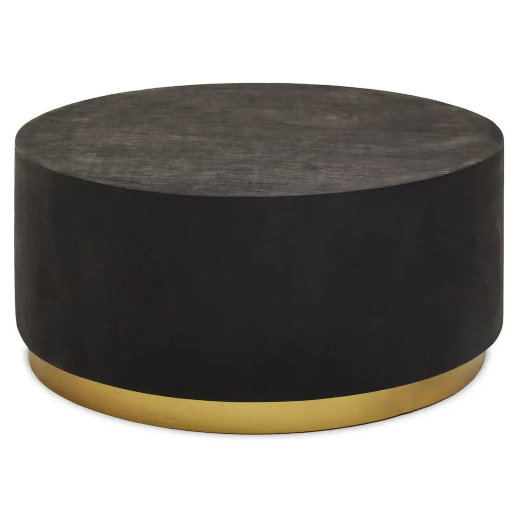 Navro Black And Gold Concrete Look Coffee Table - Image 2