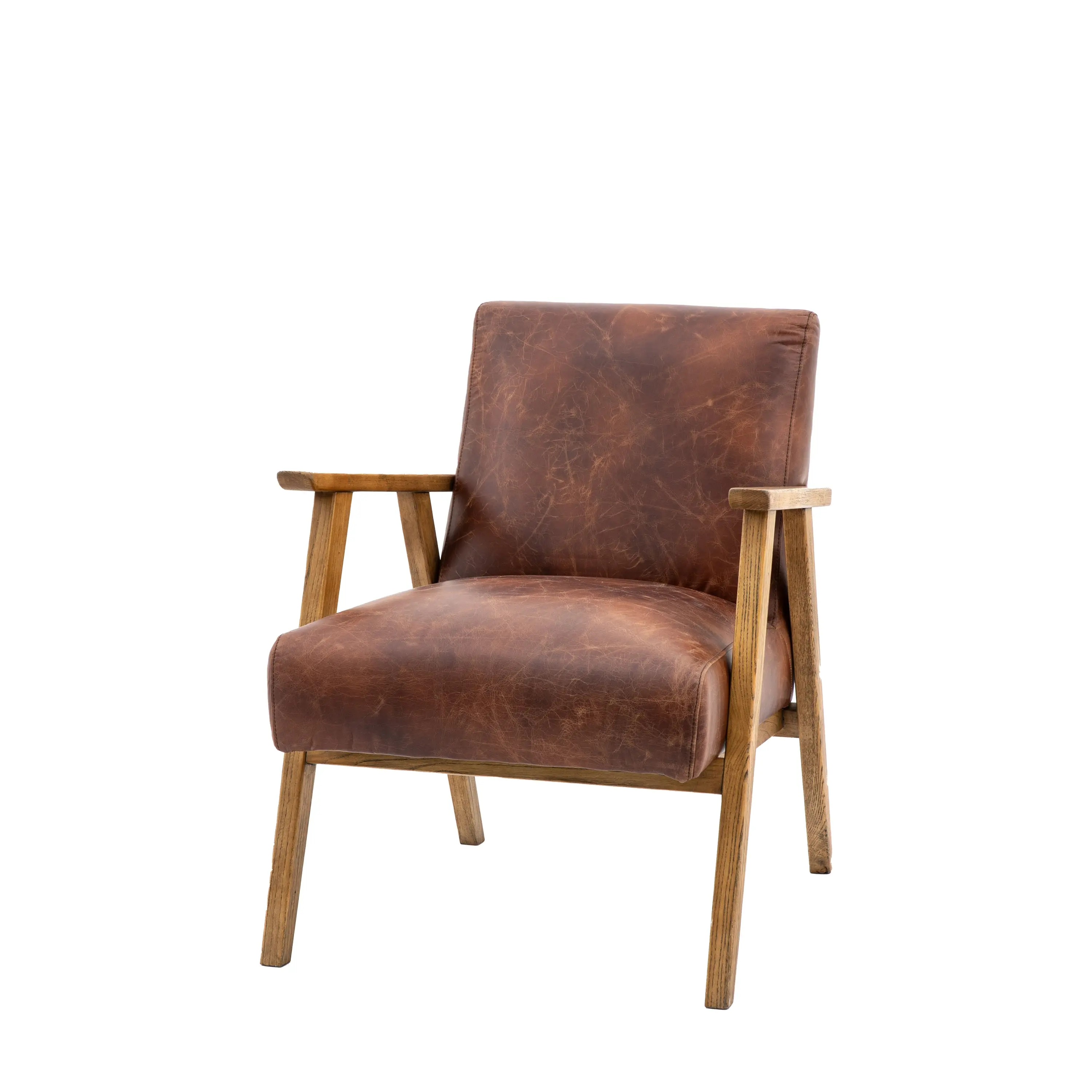 Noland Vintage Brown Armchair - Image 8