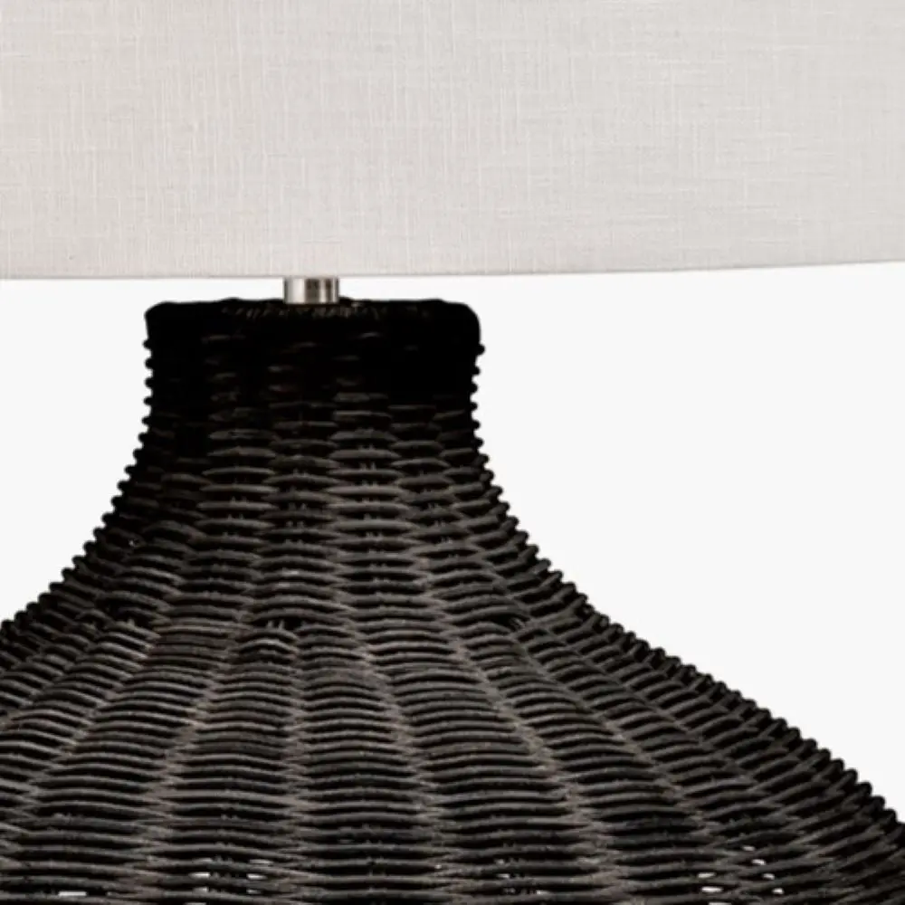 Allona Rattan Table Lamp - Black - Image 3