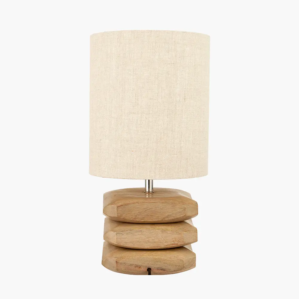 Amir 3 Pebble Table Lamp - Natural Mango Wood - Image 4