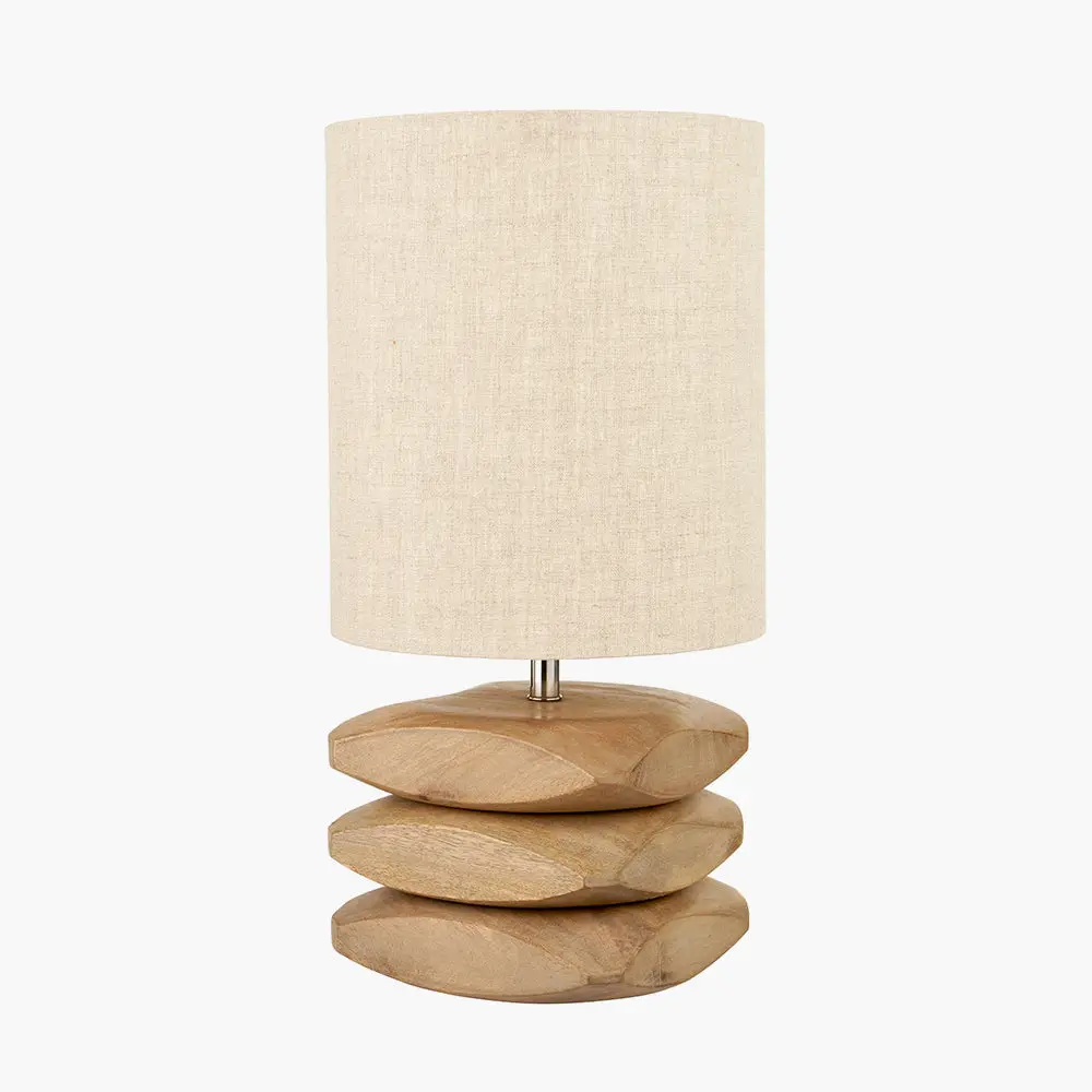 Amir 3 Pebble Table Lamp - Natural Mango Wood - Image 6